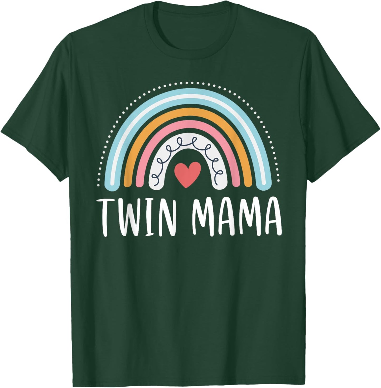 Twin Mama Gifts Funny Mom Of Two Rainbow T-Shirt - T-Shirt | Forest