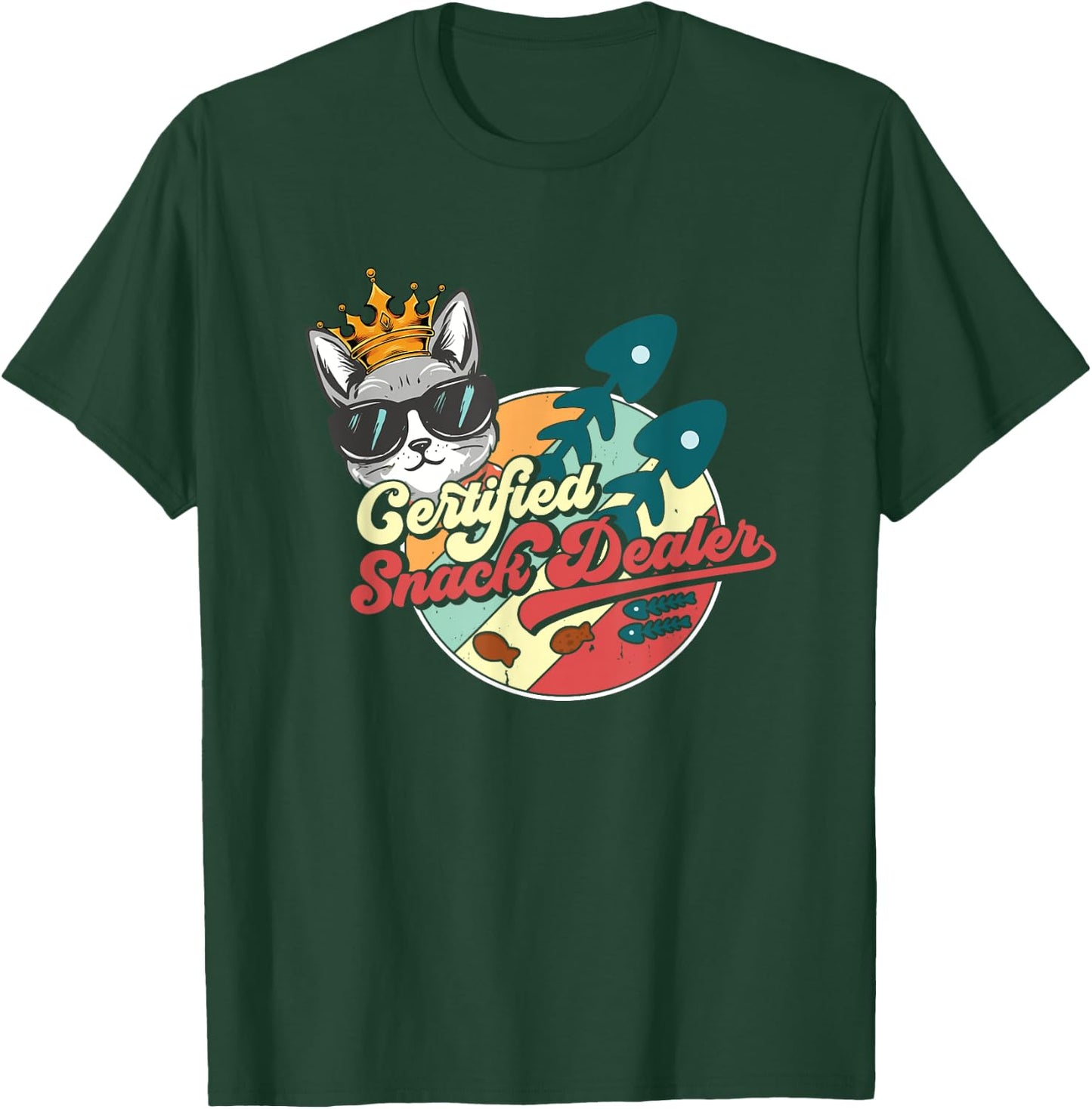 Snack Dealer Mom Fur Dad Cat Dog Lover Pet Snack Dealer T-Shirt - T-Shirt | Forest
