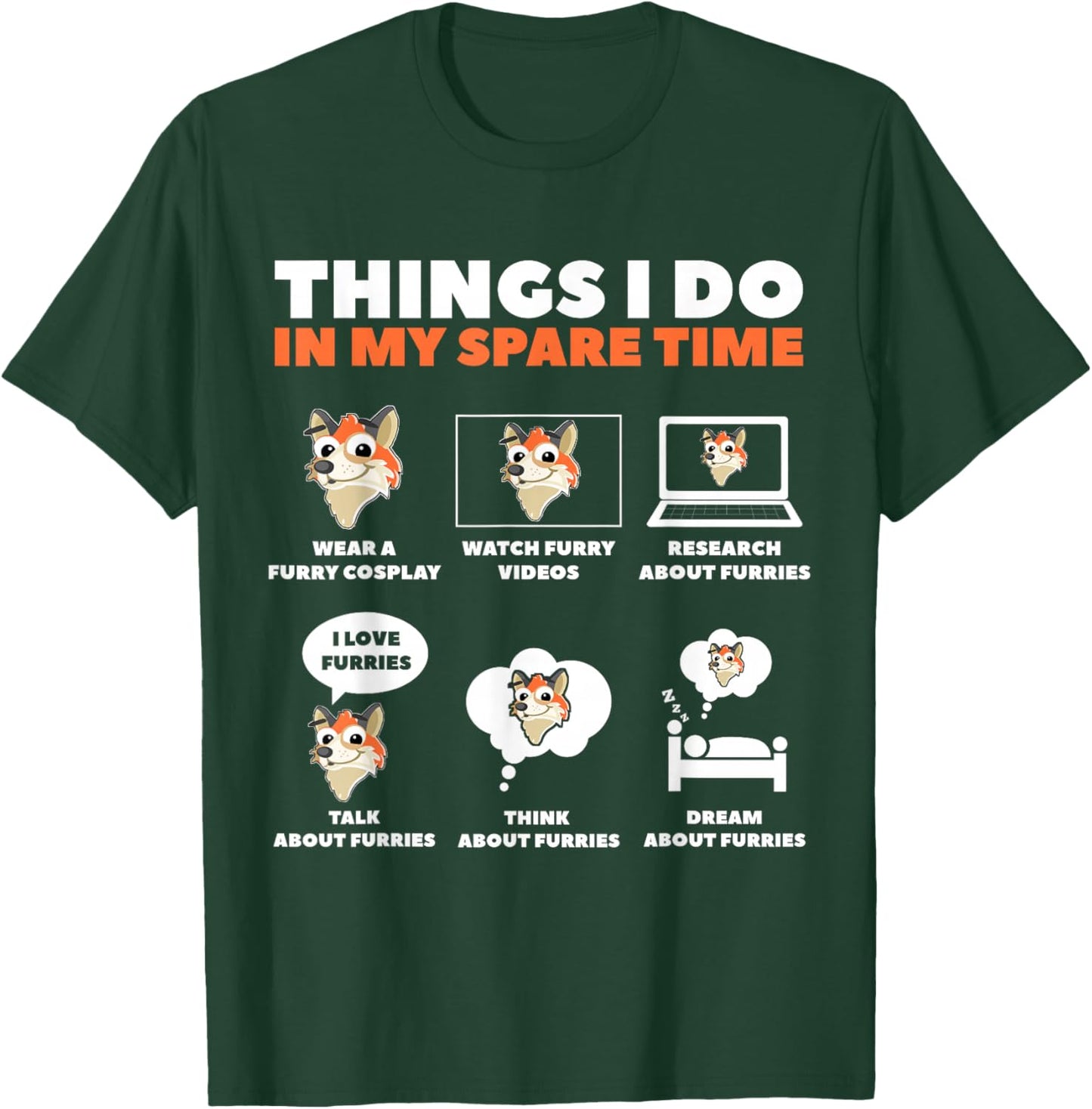 Things I Do in My Free Time Furry Cosplay T-Shirt - T-Shirt | Forest