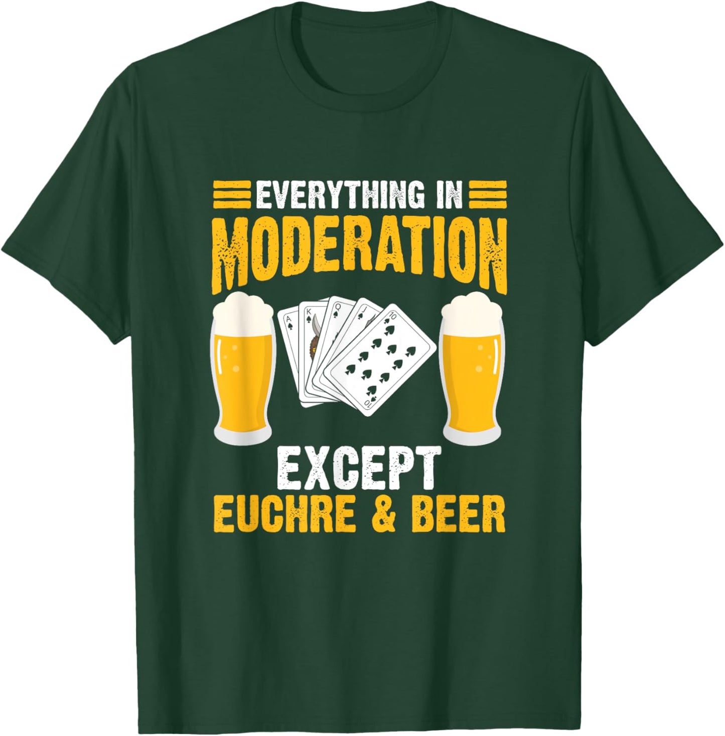 Euchre Beer Funny Euchre Card Game Euchre Players T-Shirt - T-Shirt | Forest