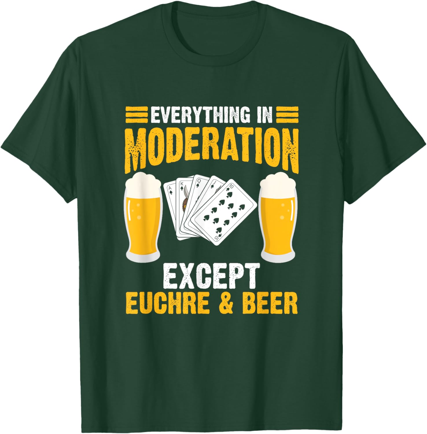 Euchre Beer Funny Euchre Card Game Euchre Players T-Shirt - T-Shirt | Forest