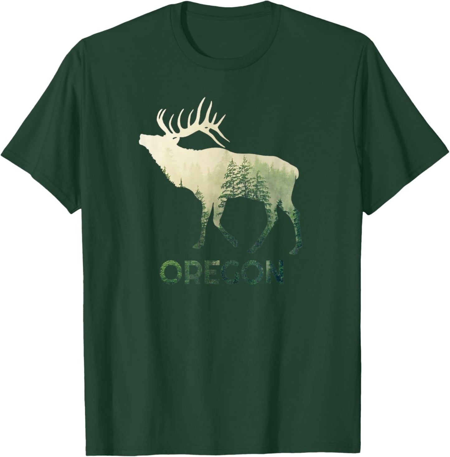 Oregon Pride Elk Forest Wildlife Nature Mountain Proud T-Shirt - T-Shirt | Forest