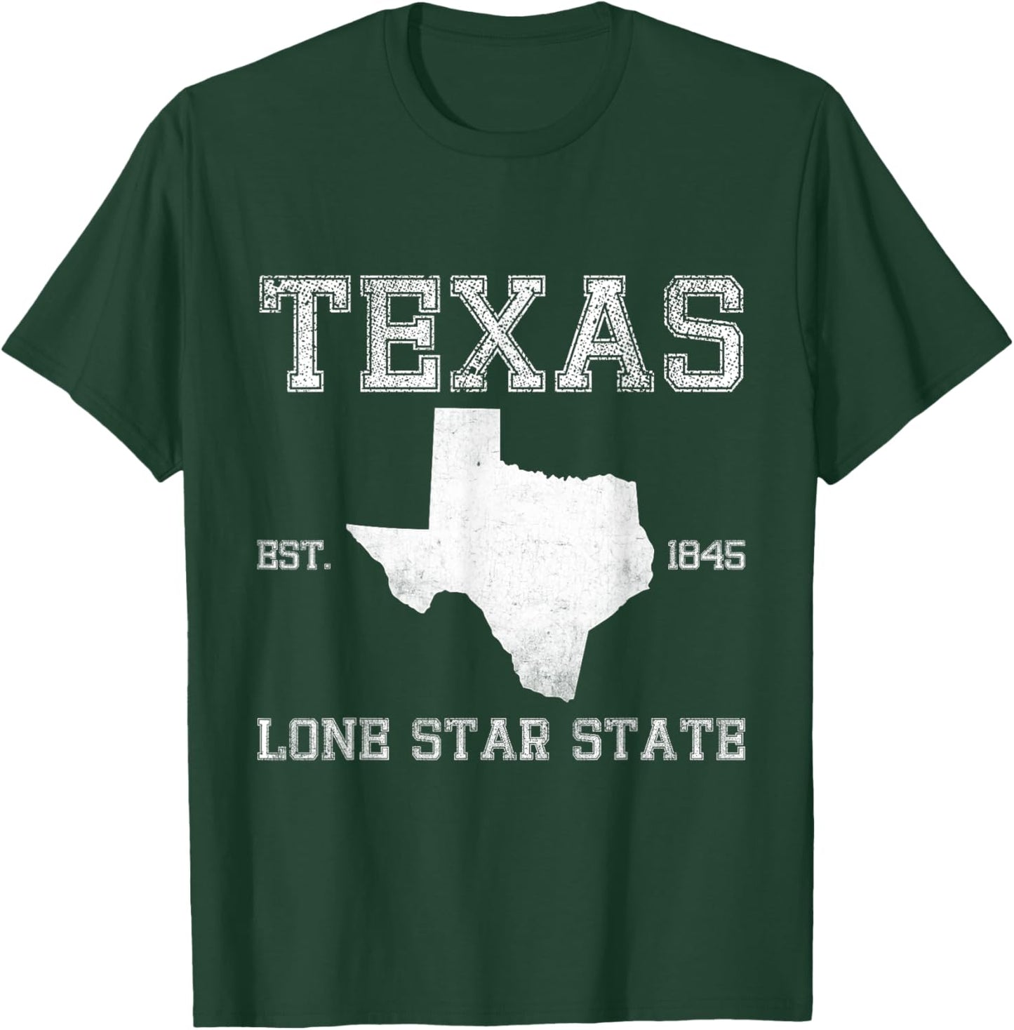 Texas Flag State US Vintage Longhorn Texas Retro T-Shirt - T-Shirt | Forest