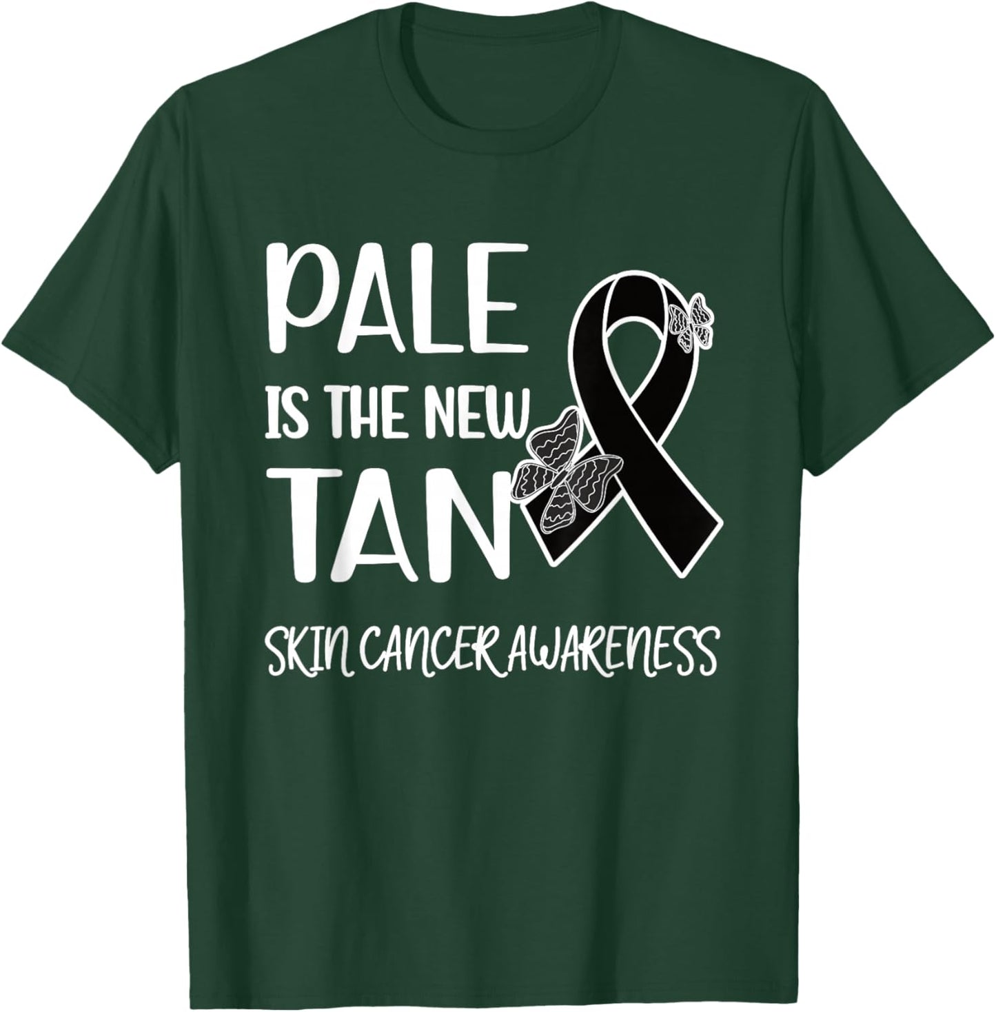 Pale Is The New Tan | Skin Cancer Survivor Melanoma Warrior T-Shirt - T-Shirt | Forest