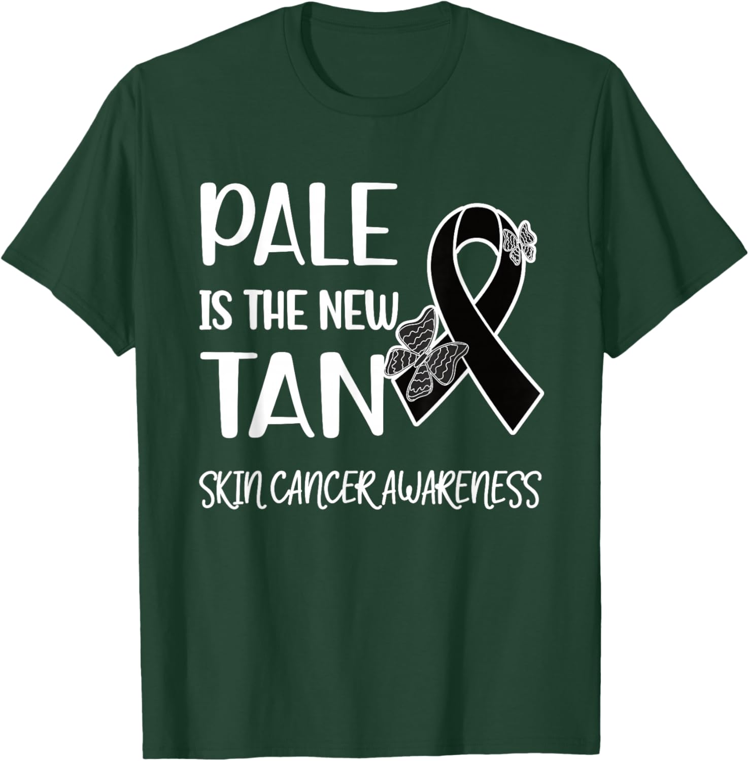 Pale Is The New Tan | Skin Cancer Survivor Melanoma Warrior T-Shirt - T-Shirt | Forest