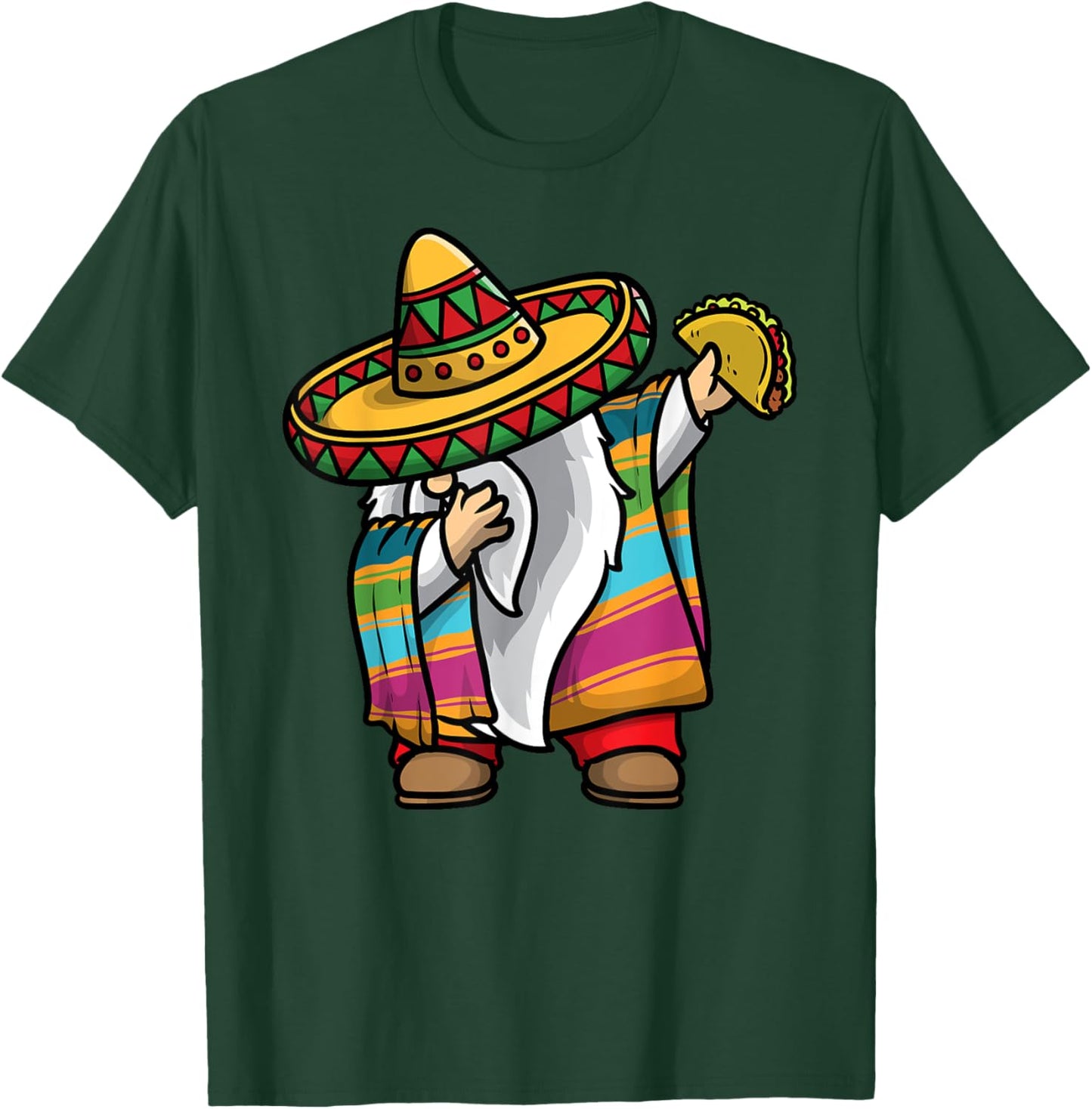 Cinco De Mayo Gnomes Taco Mexican Gnome Poncho Kids Women T-Shirt - T-Shirt | Forest