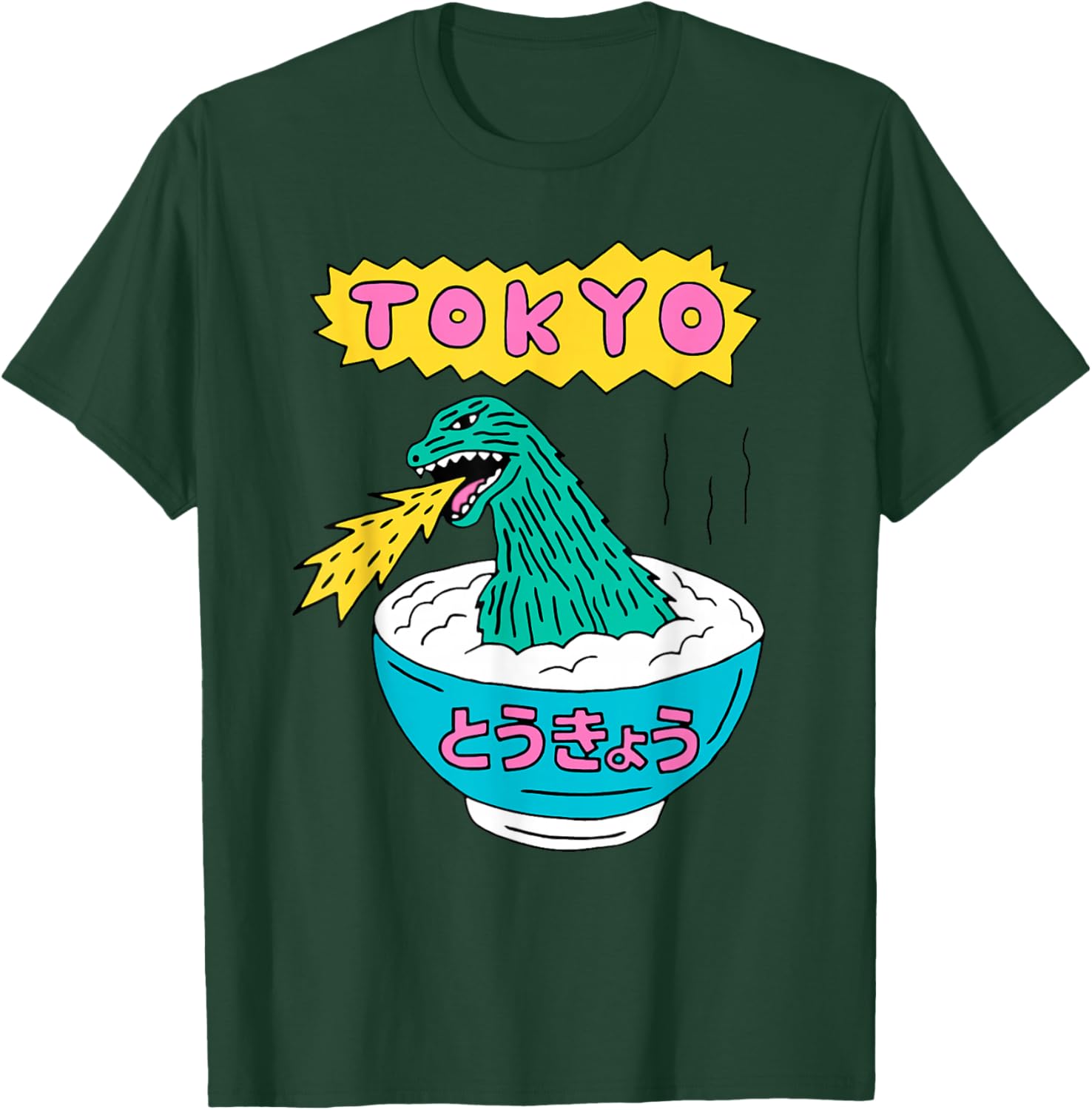 Tokyo Japan Funny Vintage Monster Attack On Soup Ramen Gifts T-Shirt - T-Shirt | Forest