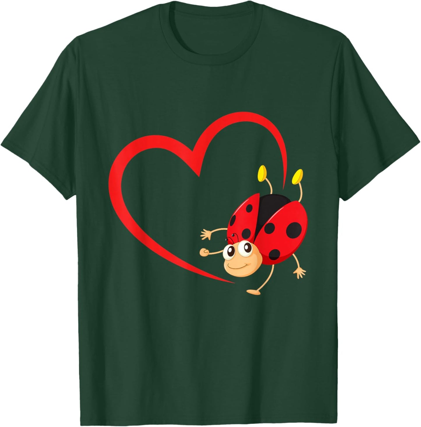 Ladybug Heart - Insectologist Insect Zoology Entomologist T-Shirt - T-Shirt | Forest
