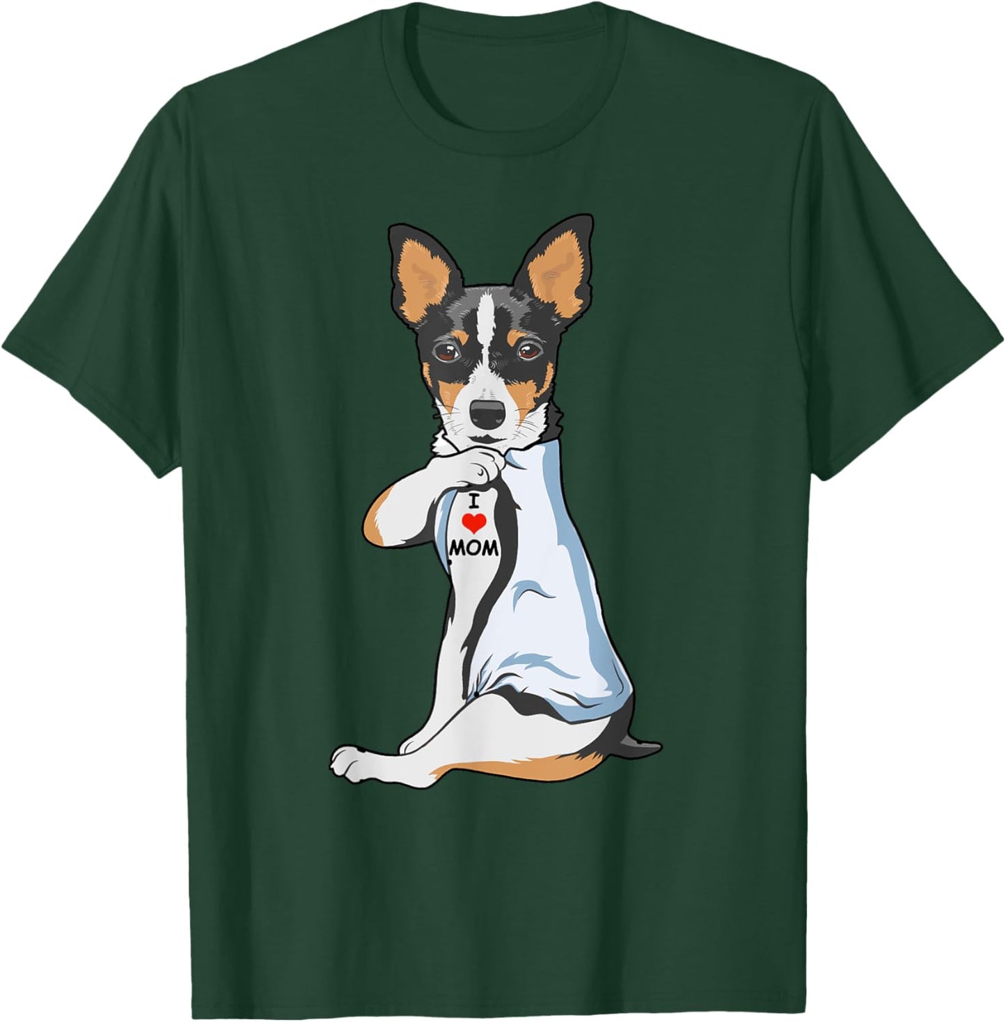 I Love Mom Tattoo Rat Terrier Mom Dog Lover Women T-Shirt - T-Shirt | Forest