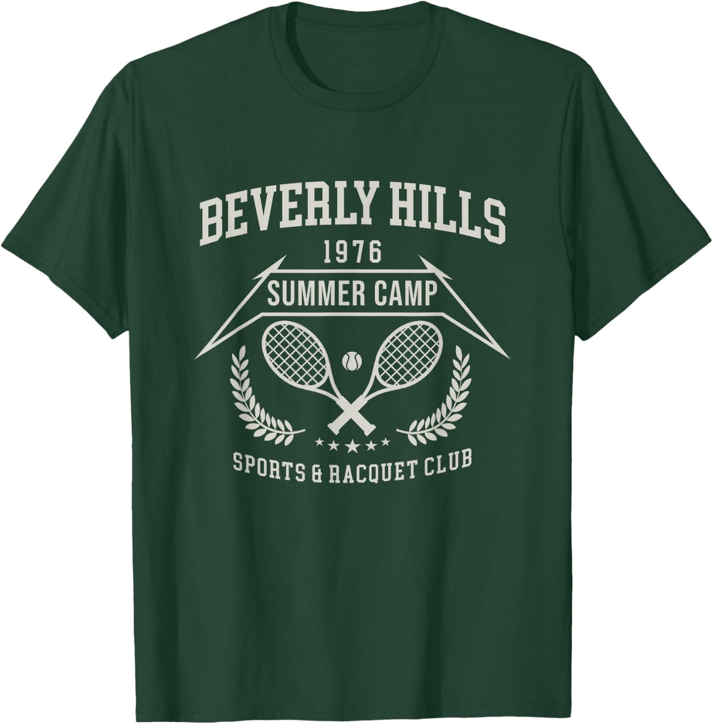 Retro 70s Tennis Beverly Hills Summer Camp CA Boys T-Shirt - T-Shirt | Forest