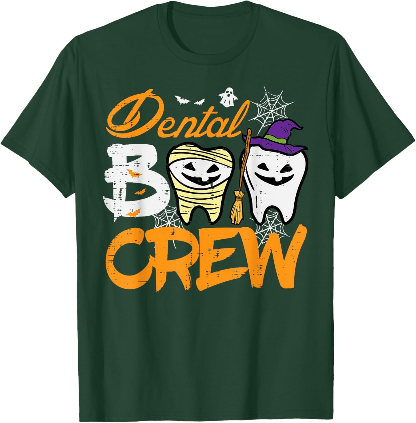 Halloween Dental Boo Crew Dentist Costume Teeth Women Men T-Shirt - T-Shirt | Forest