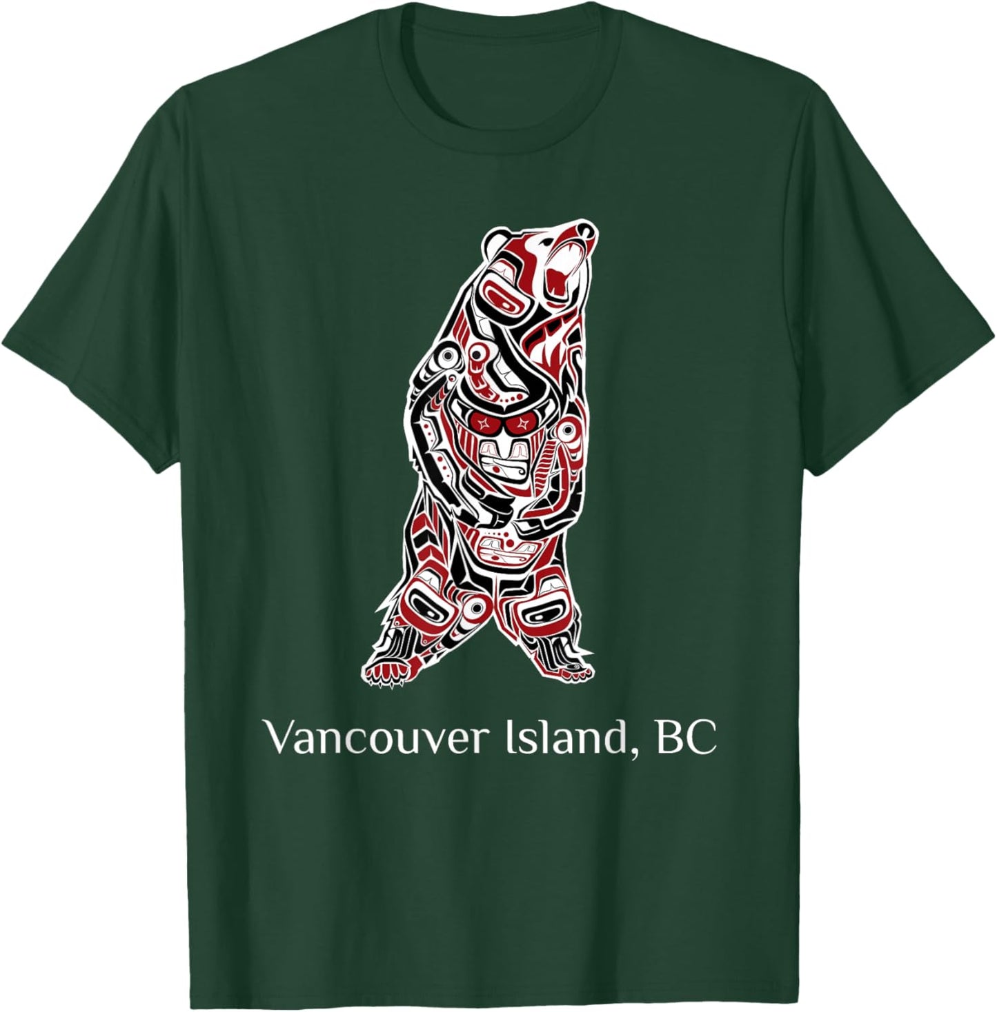 Vancouver Island British Columbia Native Brown Grizzly Bear T-Shirt - T-Shirt | Forest