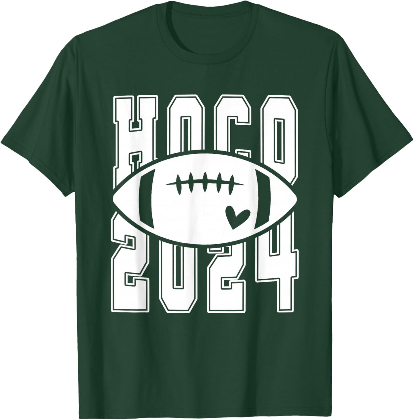 Hoco 2024 Homecoming Funny Football Game Day School Reunion T-Shirt - T-Shirt | Forest