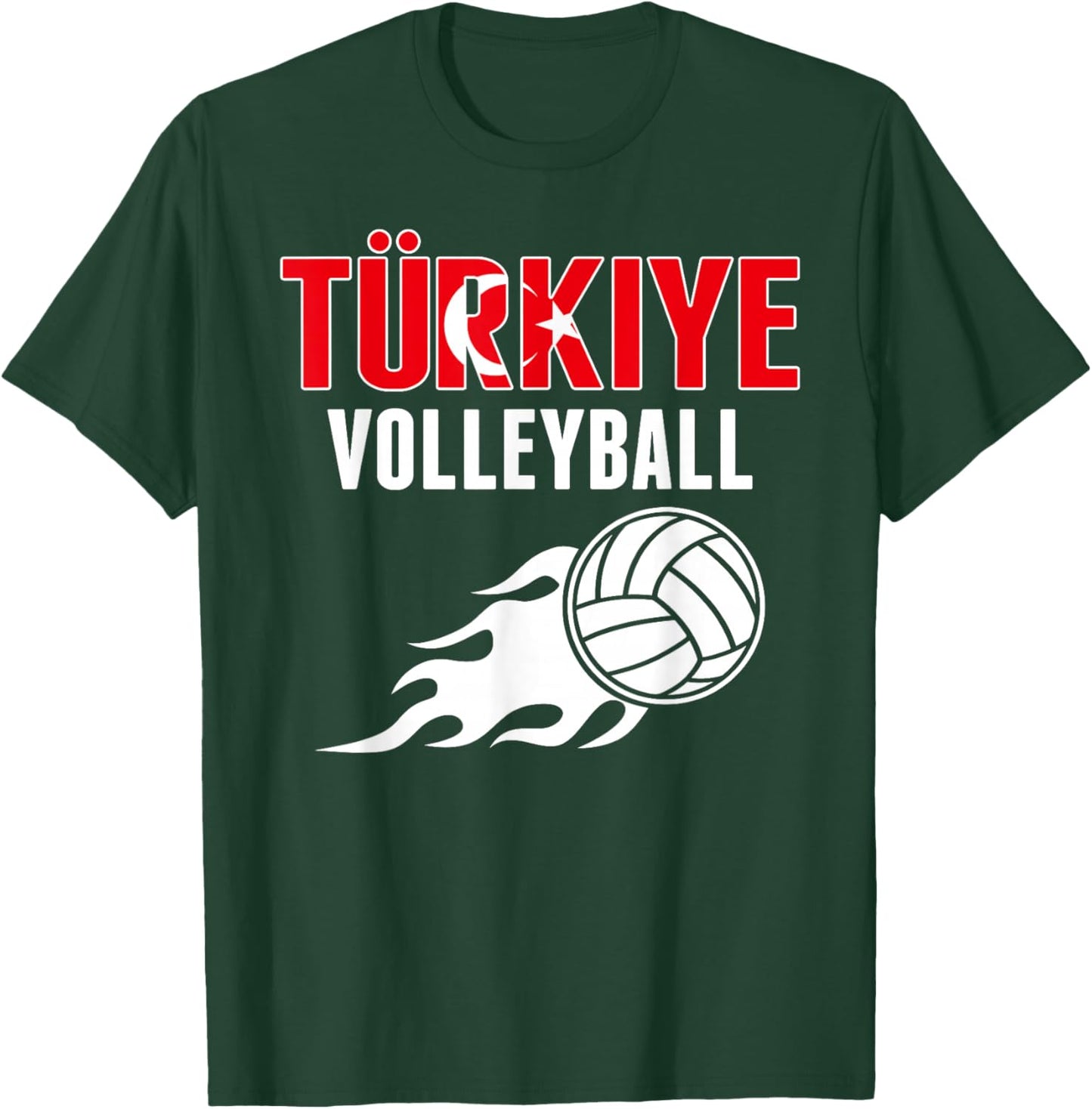 Proud Türkiye Volleyball Fan Jersey Pride Turkey Flag Sport T-Shirt - T-Shirt | Forest