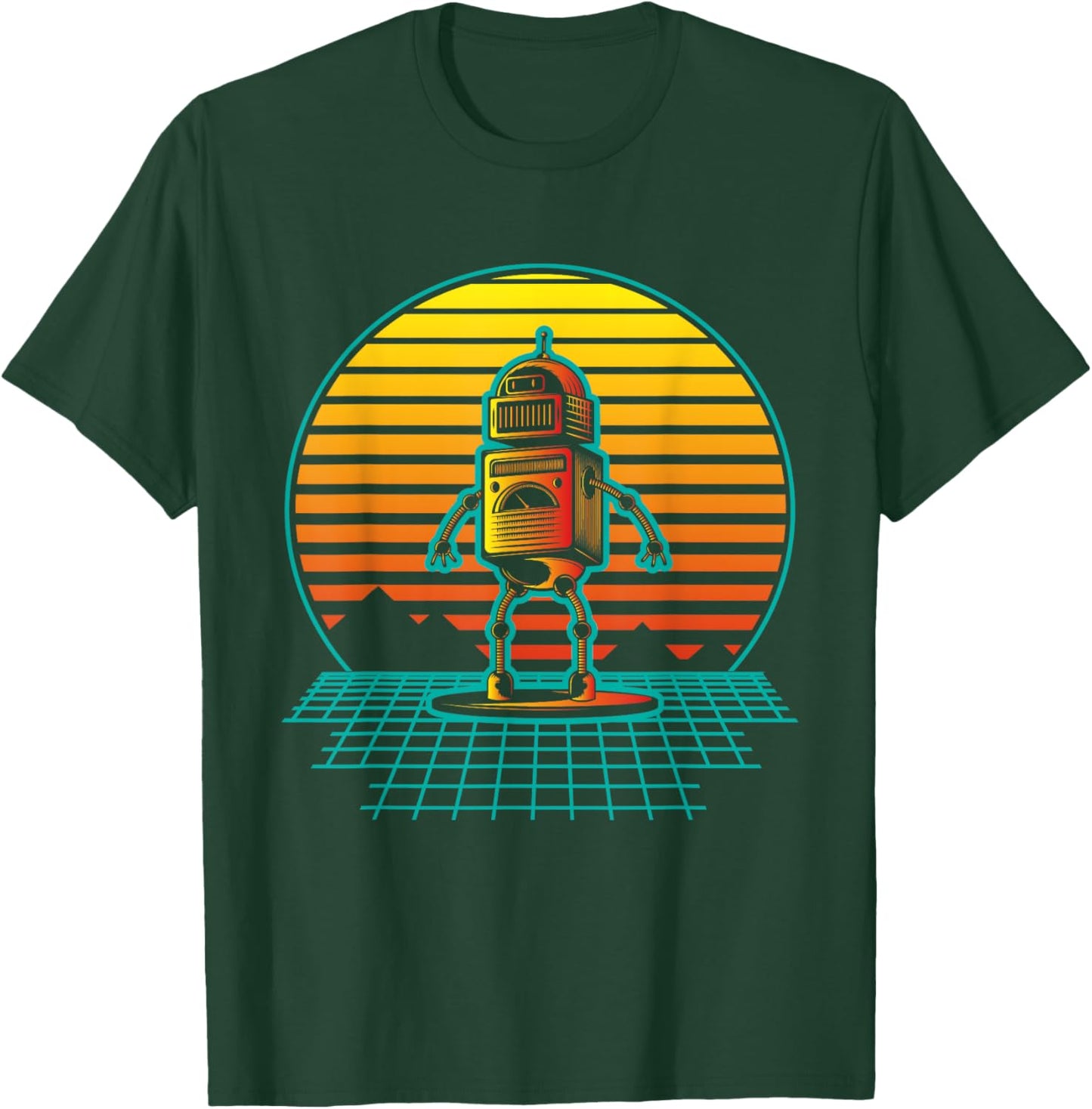 Retro Vintage Robot - Robots Robotics Engineer Engineering T-Shirt - T-Shirt | Forest
