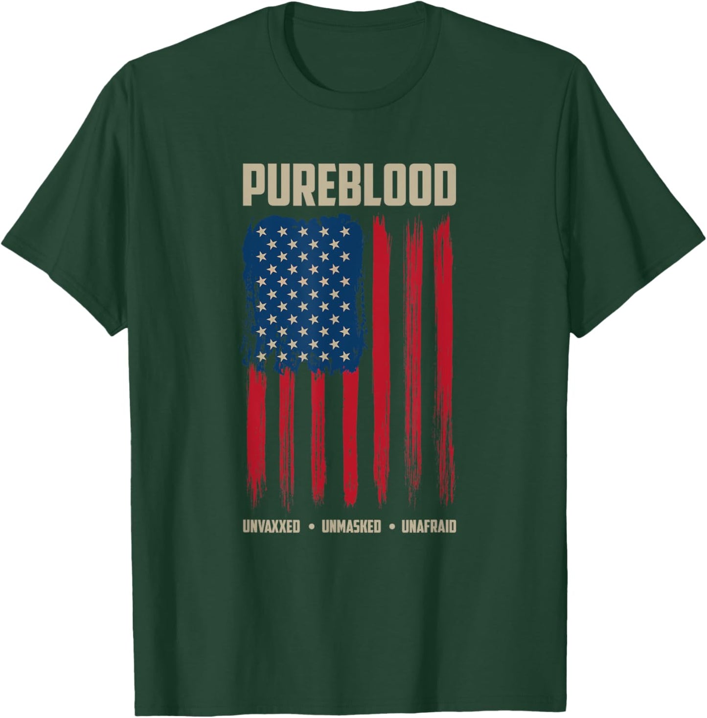 Pureblood American Flag Pure Blooded Patriot T-Shirt - T-Shirt | Forest