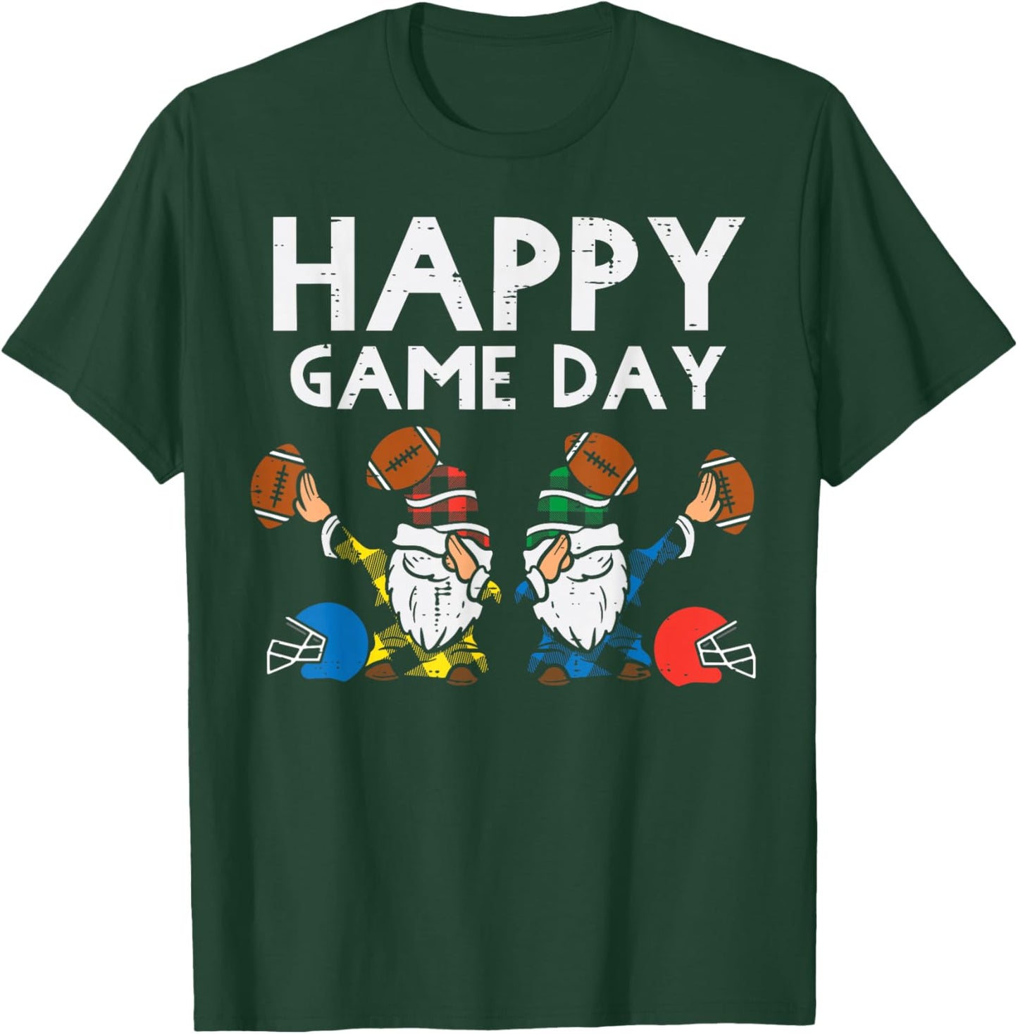 Gnome Dab Happy Game Day American Football Men Women Kids T-Shirt - T-Shirt | Forest