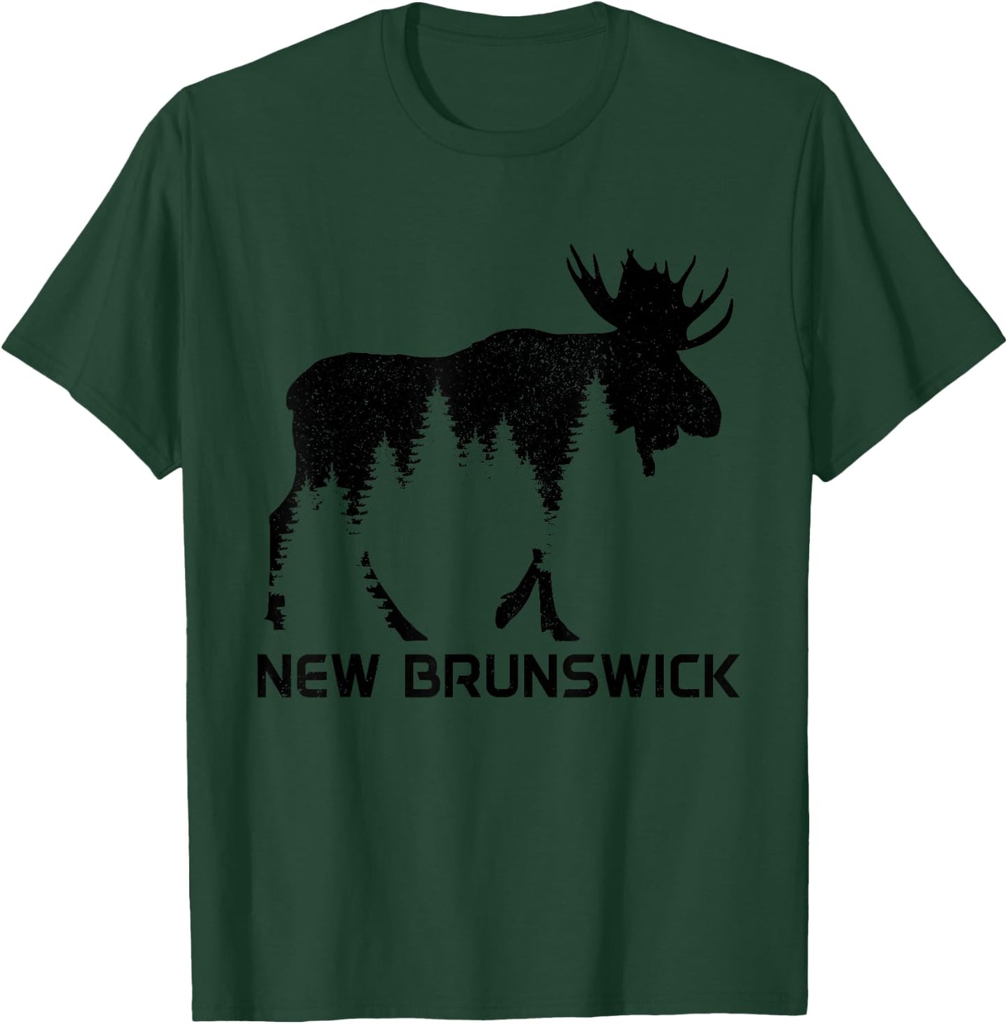 New Brunswick Canada Vintage Moose Souvenir T-Shirt - T-Shirt | Forest