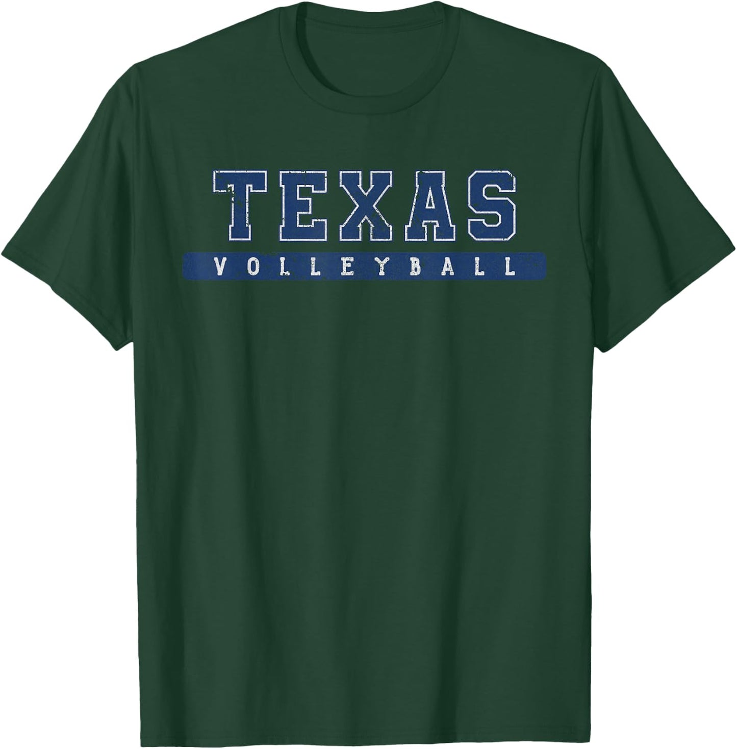 Texas Volleyball Blue Vintage Text T-Shirt - T-Shirt | Forest