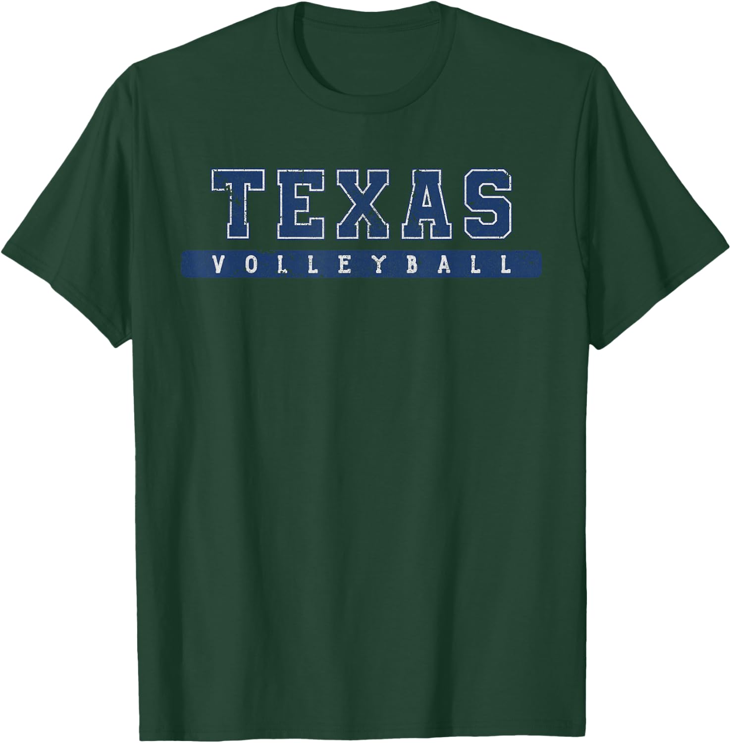 Texas Volleyball Blue Vintage Text T-Shirt - T-Shirt | Forest