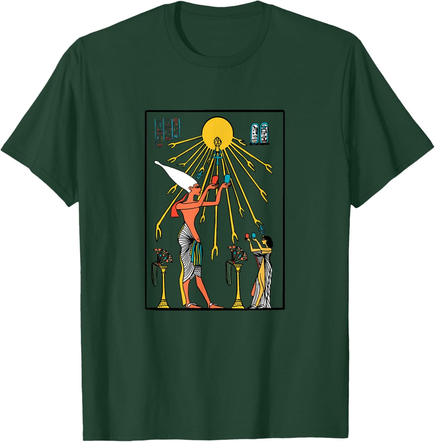 King of Egypt hieroglyph pyramids, priest Ra, Aten T-Shirt - T-Shirt | Forest