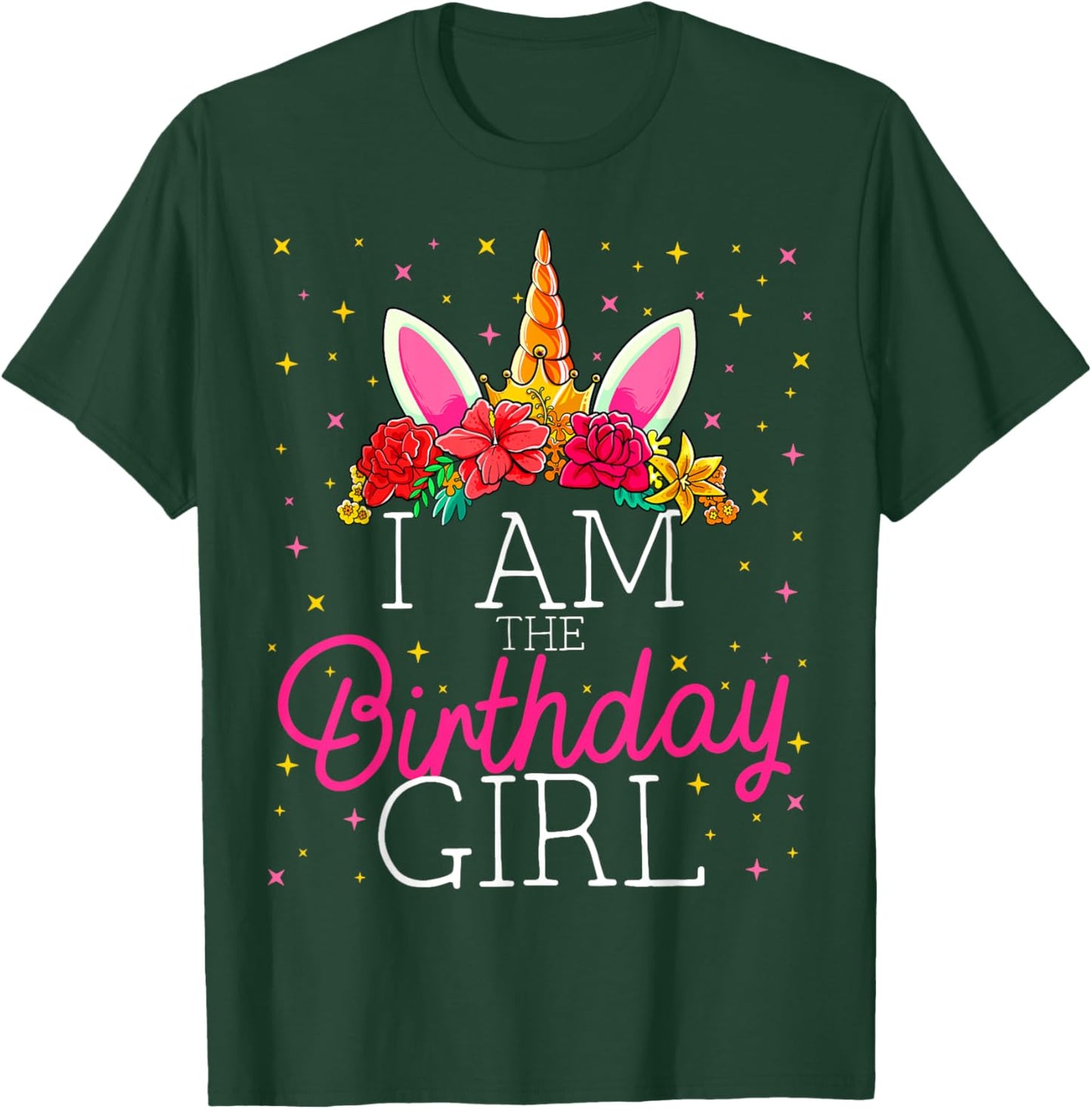 I Am the Birthday Girl Unicorn Girls Matching Family T-Shirt - T-Shirt | Forest