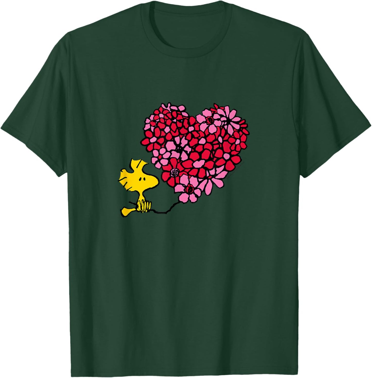 Peanuts - Valentines - Woodstock Floral Heart T-Shirt - T-Shirt | Forest