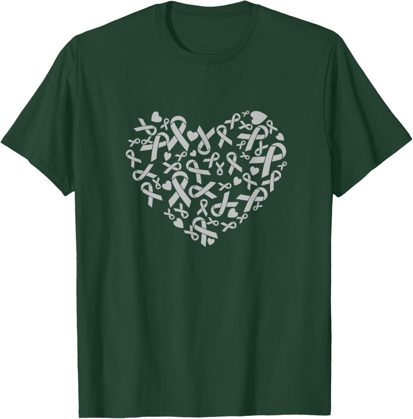 Go Grey In May Brain Cancer Heart T-Shirt - T-Shirt | Forest