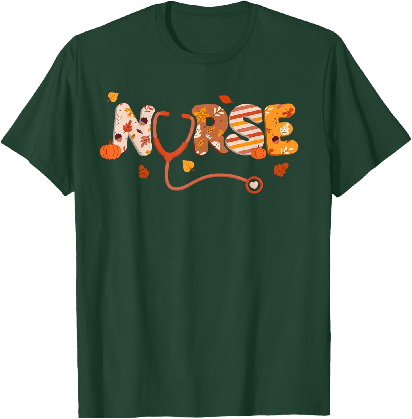 Thanksgiving Nurse Turkey Day Fall Love RN ER NICU Women T-Shirt - T-Shirt | Forest