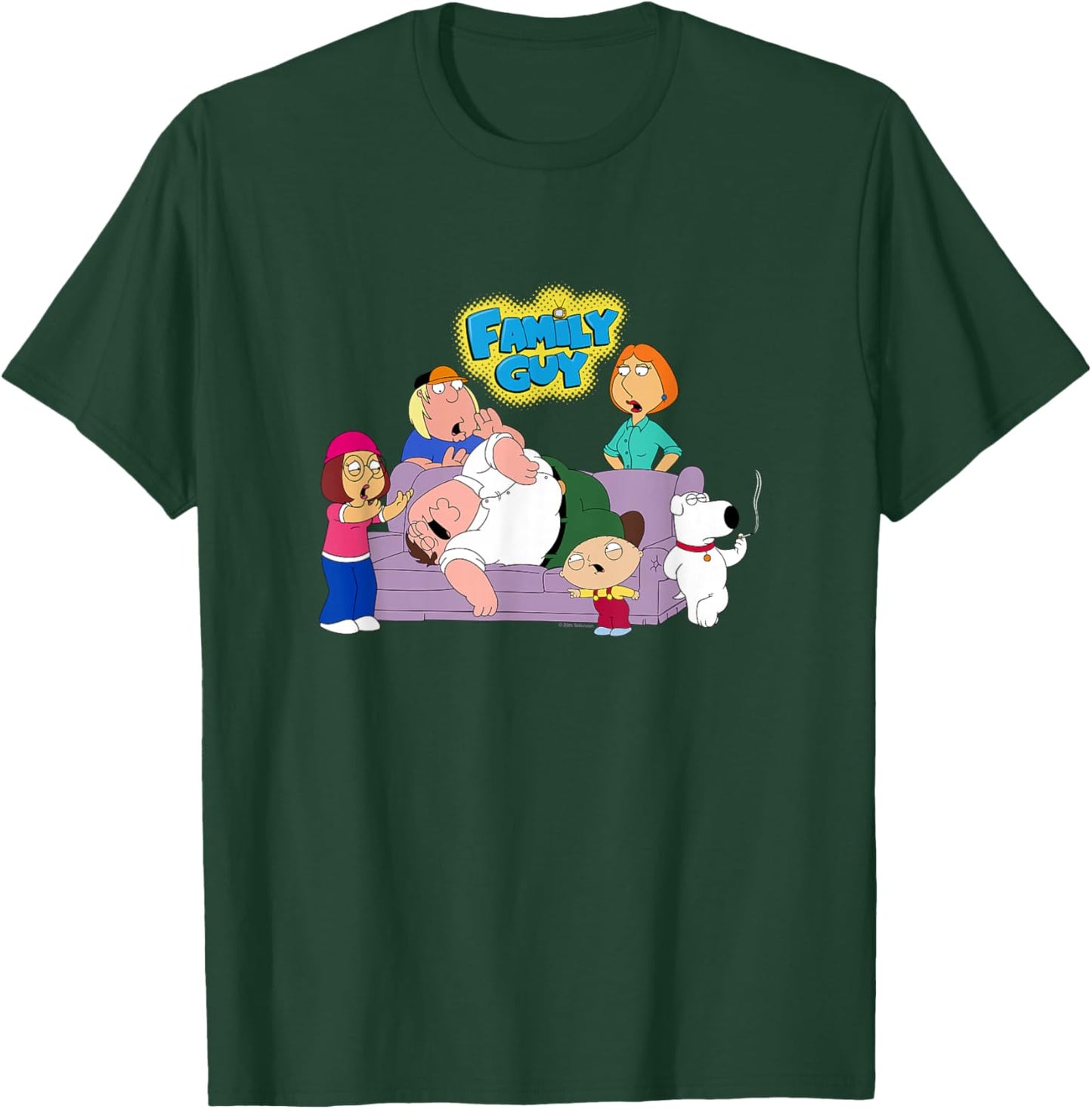 Family Guy Drunk Peter and Family with Logo Cartoon T-Shirt - T-Shirt | Forest