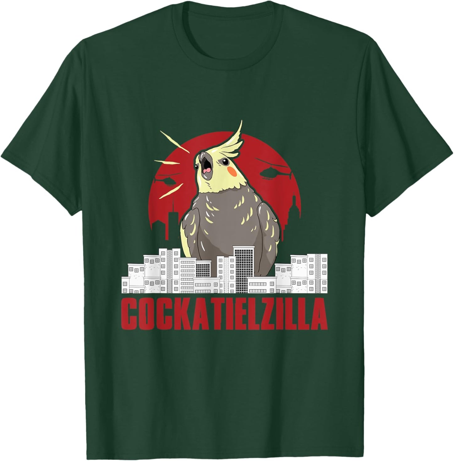 Cute cockatiel parrot, Cockatielzilla funny gifts T-Shirt - T-Shirt | Forest
