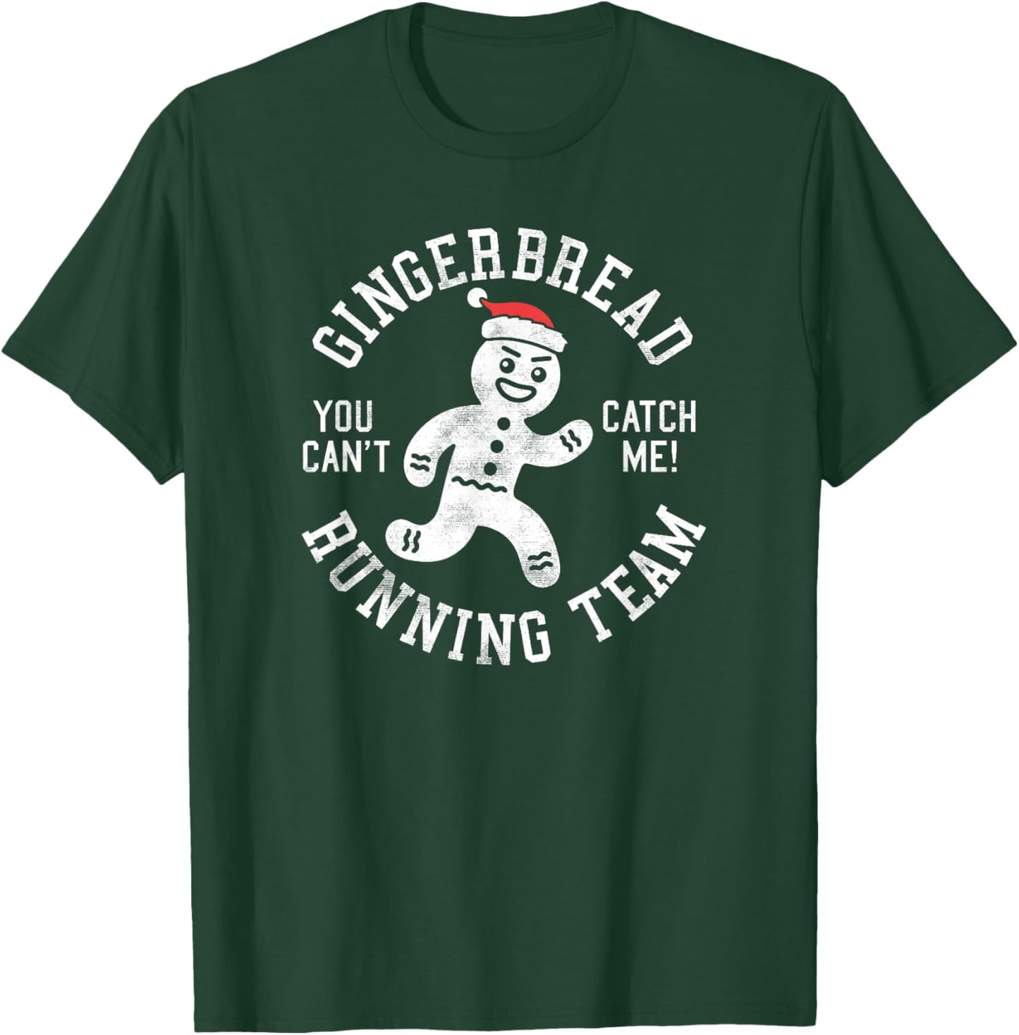 Trendy Gingerbread Running Team Christmas Humour T-Shirt - T-Shirt | Forest