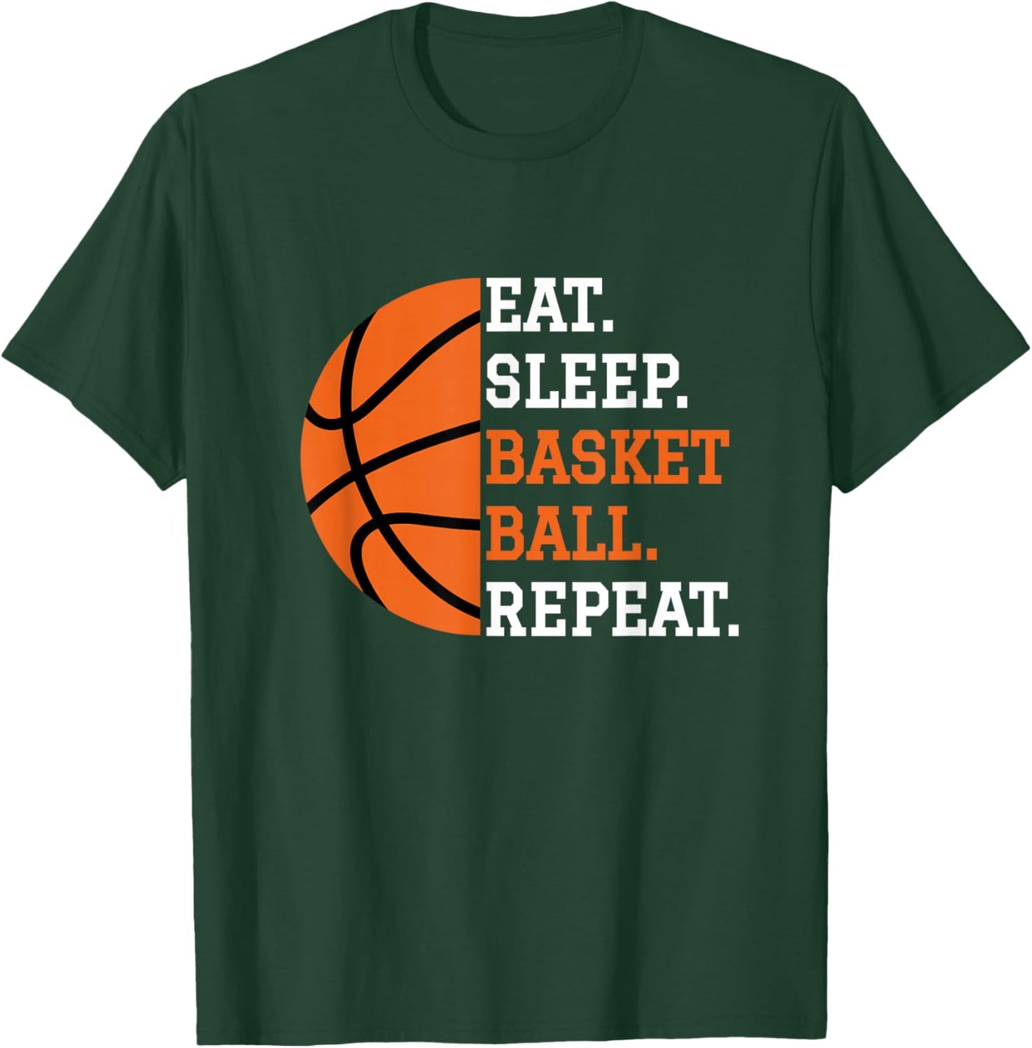 Basketball Player Boy Eat Sleep Basketball Repeat T-Shirt - T-Shirt | Forest