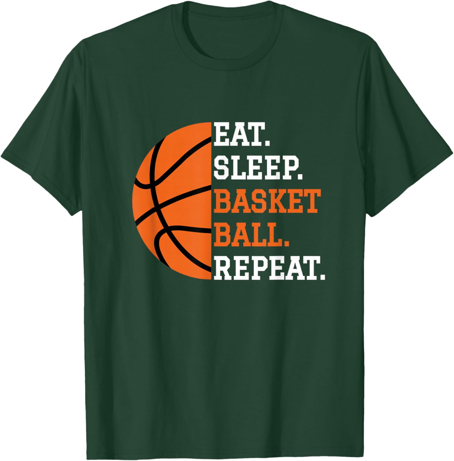 Basketball Player Boy Eat Sleep Basketball Repeat T-Shirt - T-Shirt | Forest