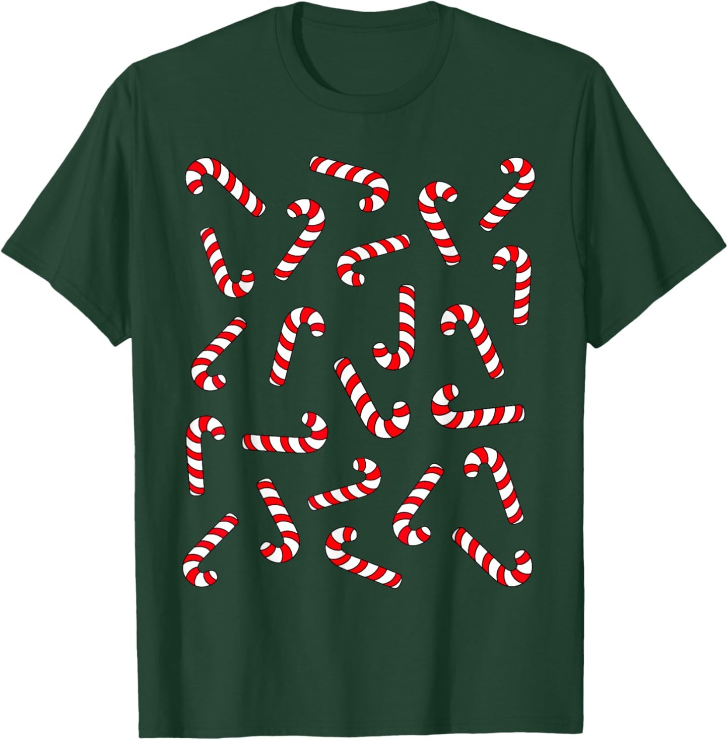 Christmas Candy Cane Shirt Kids Candy Canes Pajamas Family T-Shirt - T-Shirt | Forest
