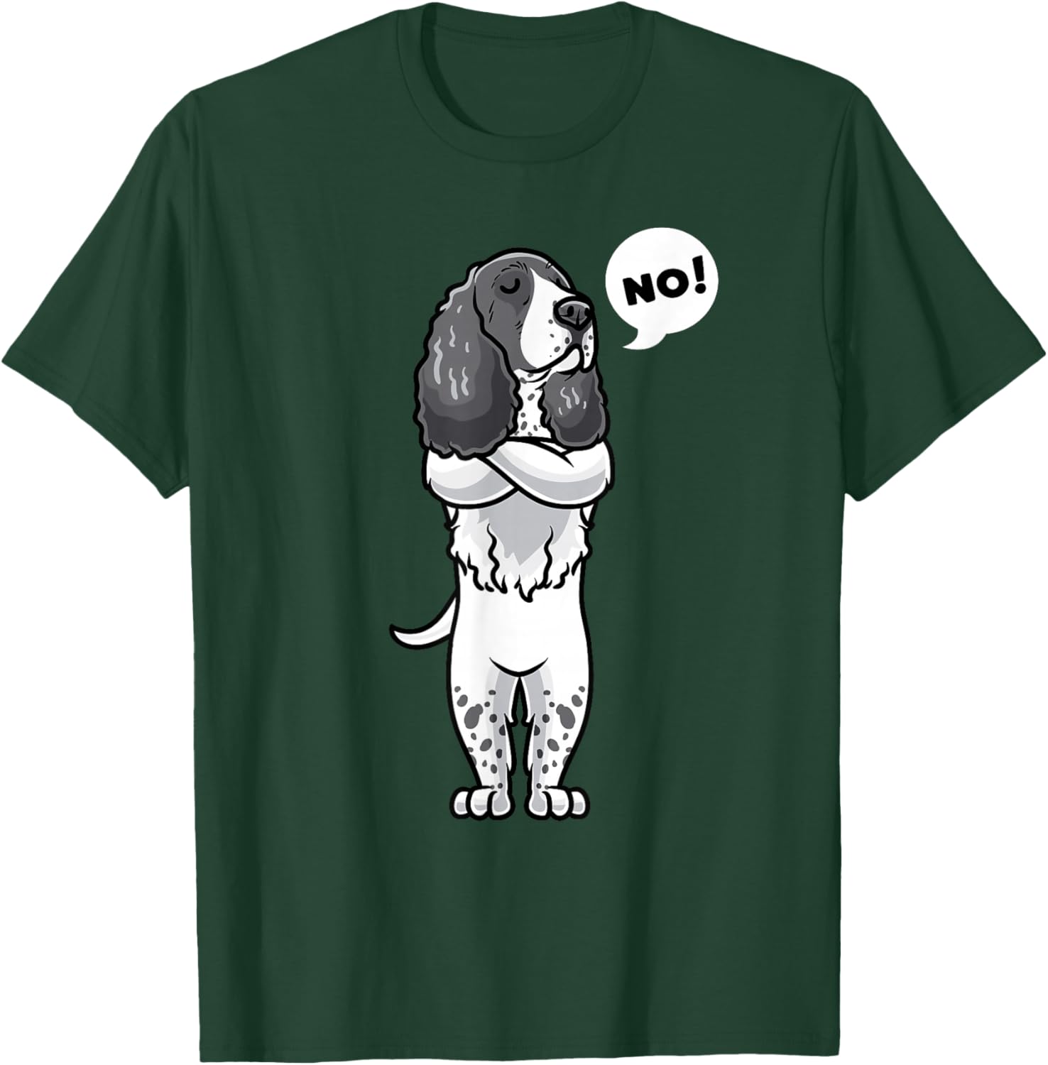 Stubborn English Springer Spaniel Dog Funny T-Shirt - T-Shirt | Forest