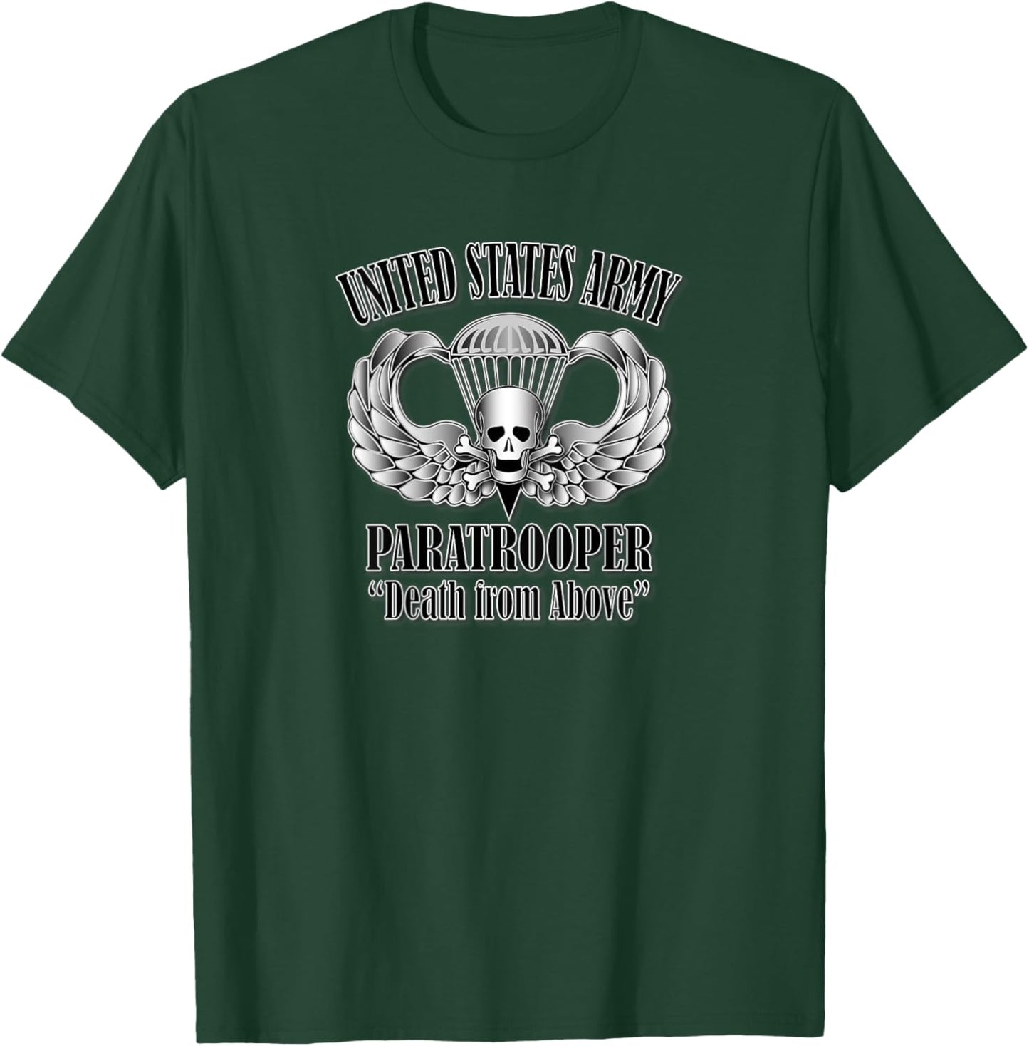 Paratrooper- Death from Above (Back Design) T-Shirt - T-Shirt | Forest