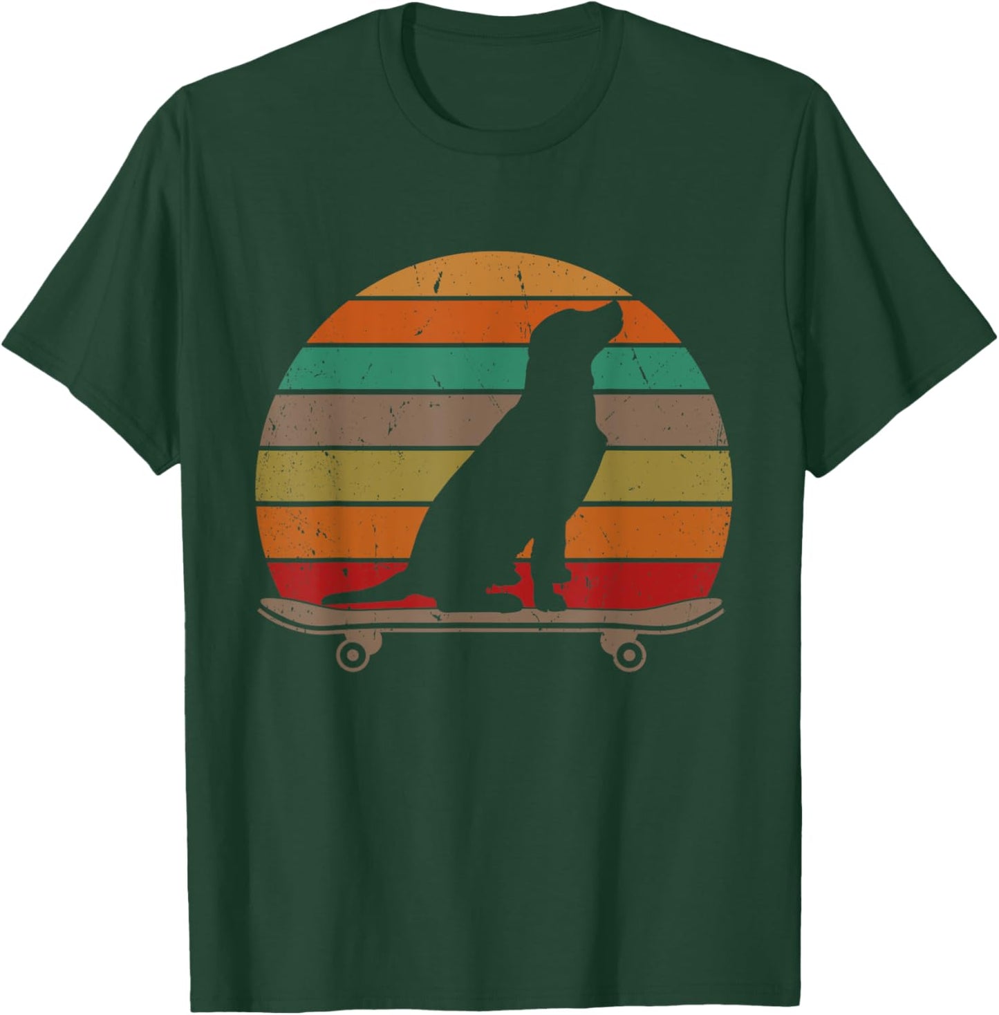 Labrador Retriever Dog on Skateboard Funny Skateboarding Women Kids T-Shirt - T-Shirt | Forest