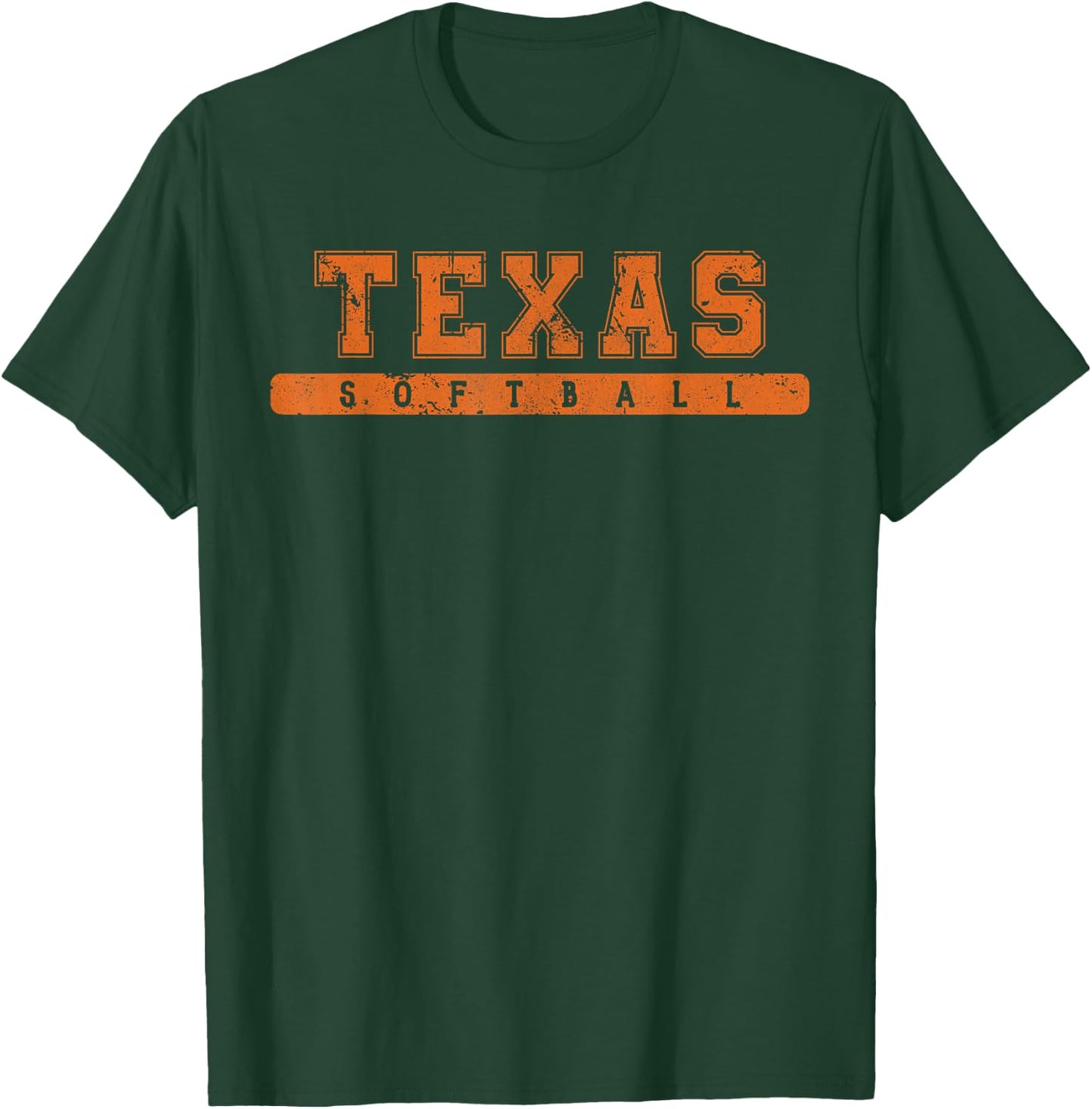 Texas Softball Orange Vintage Text T-Shirt - T-Shirt | Forest