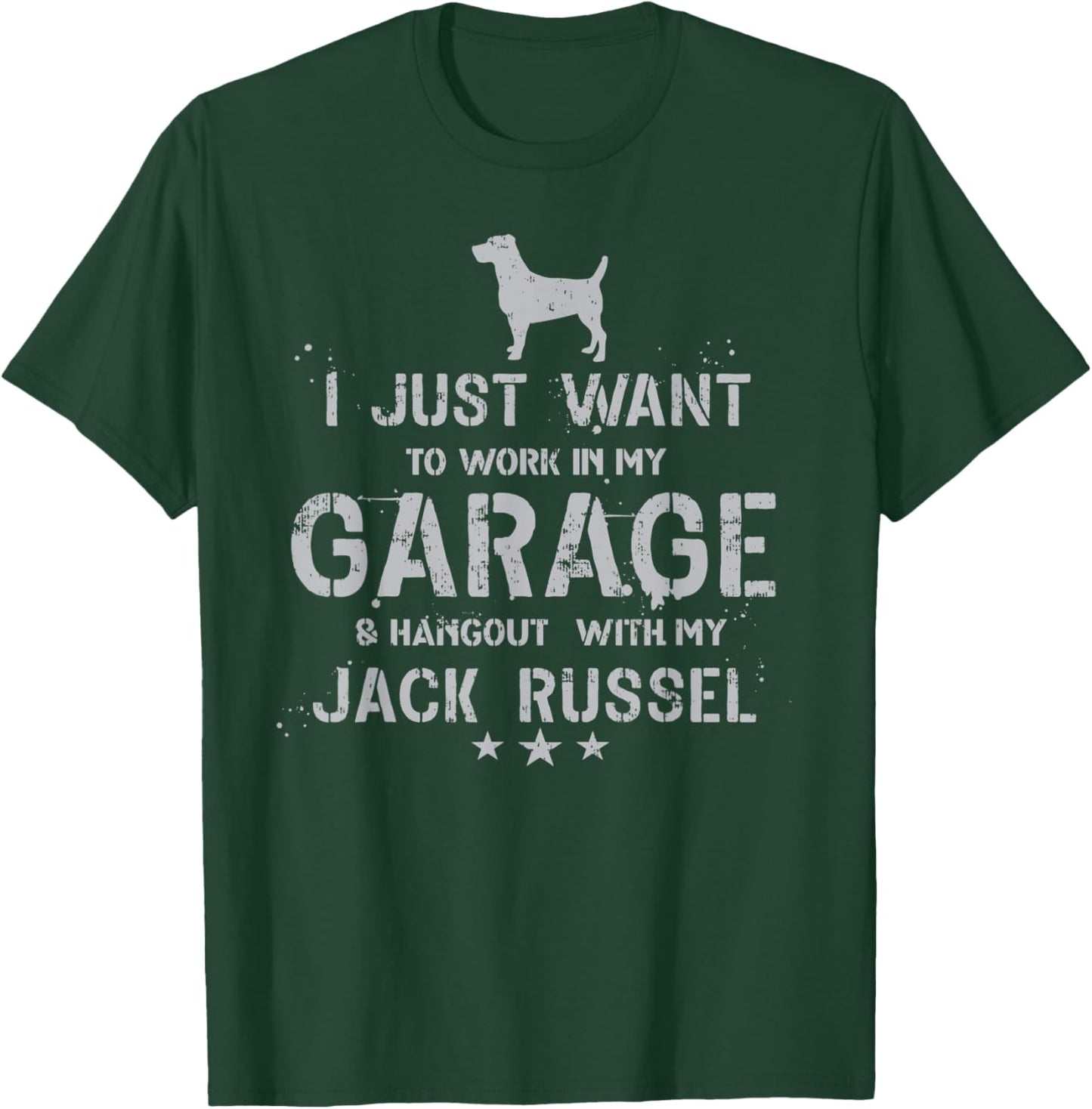 Funny Jack Russel Dad Garage Men Hang T-Shirt - T-Shirt | Forest