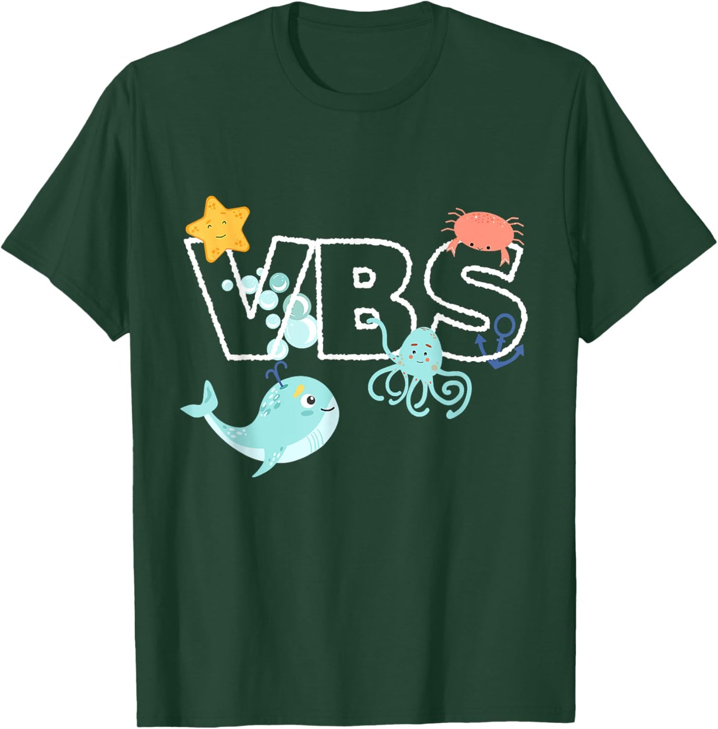 VBS Crew Summer Vacation Bible School Funny Ocean Animal Women Girls Kids T-Shirt - T-Shirt | Forest