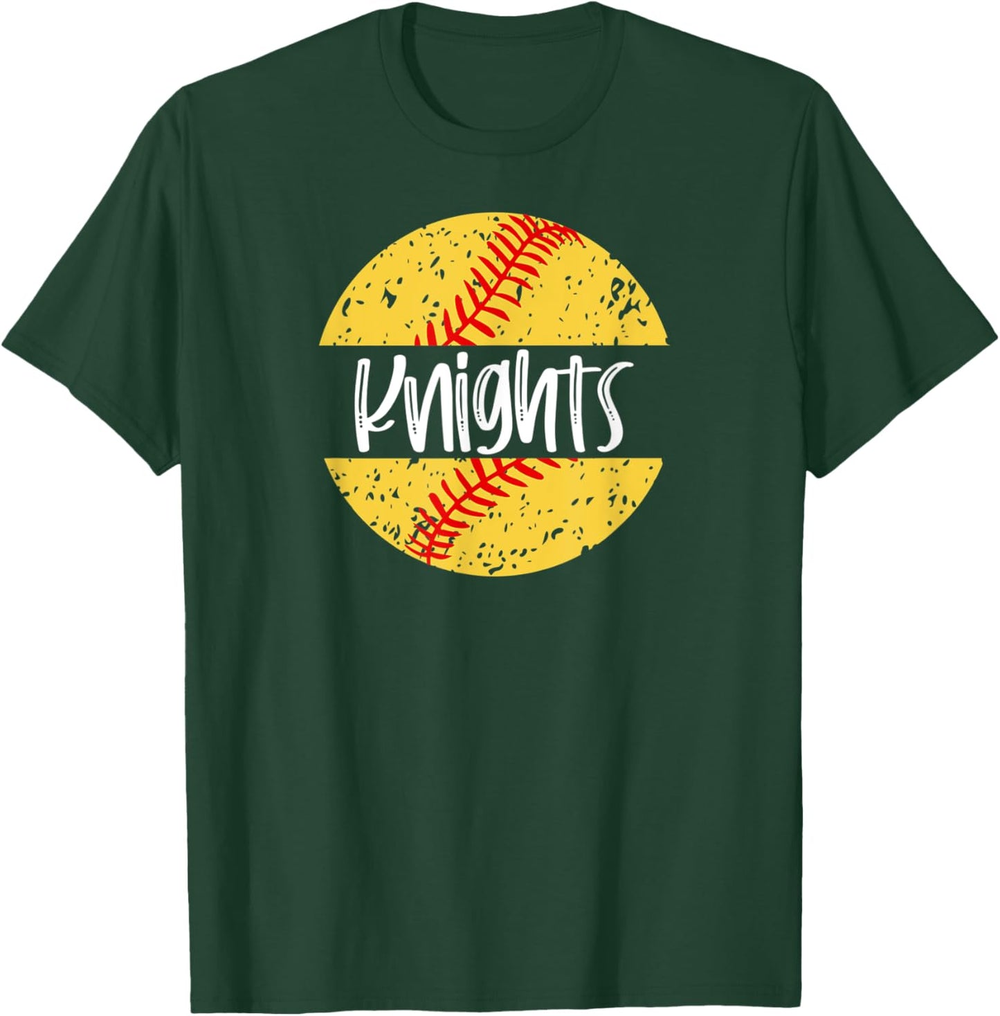 Knights Softball Team Mascot School Spirit Game Day T-Shirt - T-Shirt | Forest