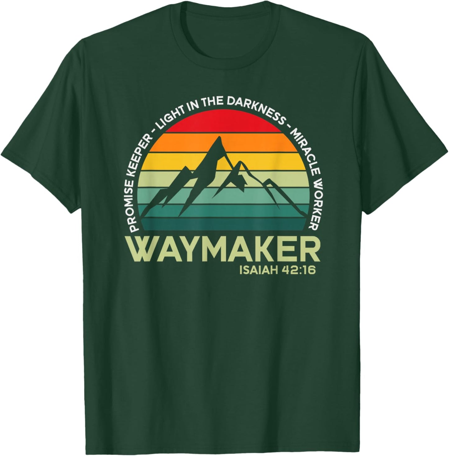 Vintage Waymaker Promise Keeper Miracle Worker Christian T-Shirt - T-Shirt | Forest