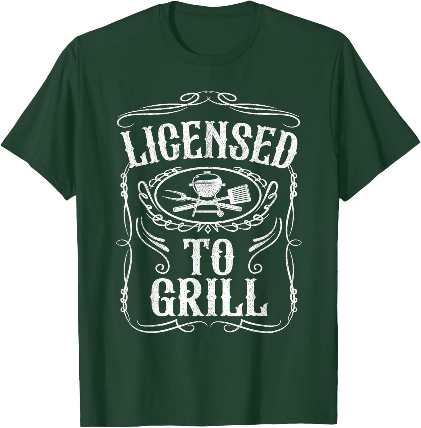 Licensed To Grill Funny BBQ Grilling Fathers Day Dad Gift T-Shirt - T-Shirt | Forest
