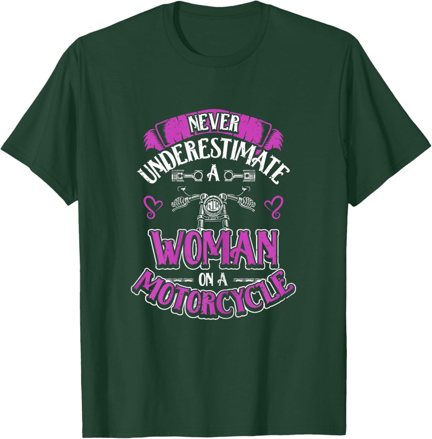 On A Motorcycle Rider Biker Lifestyle Girl Motorcyclist T-Shirt - T-Shirt | Forest