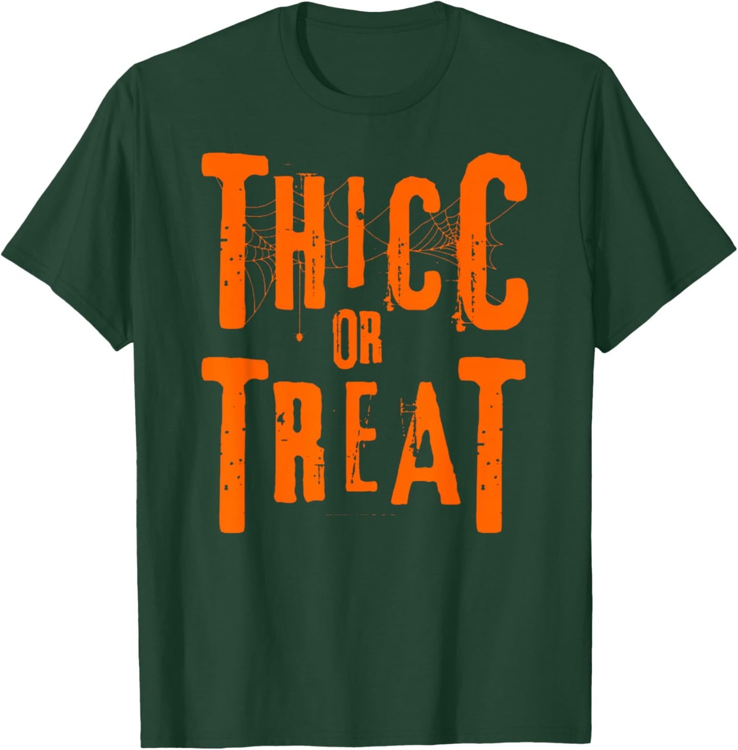 Thicc Or Treat Funny Halloween Workout Fitness Bodybuilding T-Shirt - T-Shirt | Forest