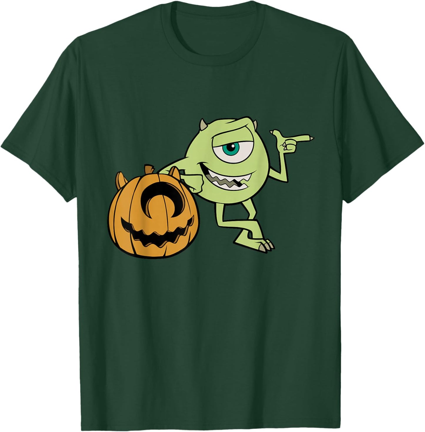 Disney Pixar Mike Halloween Pumpkin Pose T-Shirt - T-Shirt | Forest