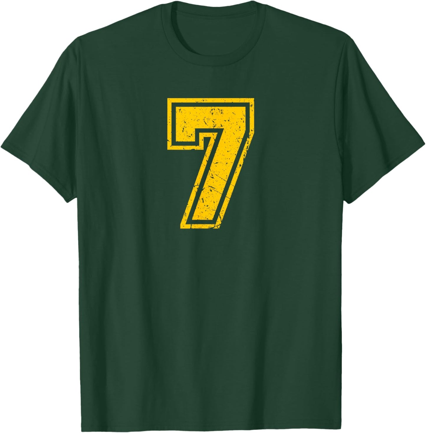 Vintage Yellow Sports Team Number 7 T-Shirt - T-Shirt | Forest