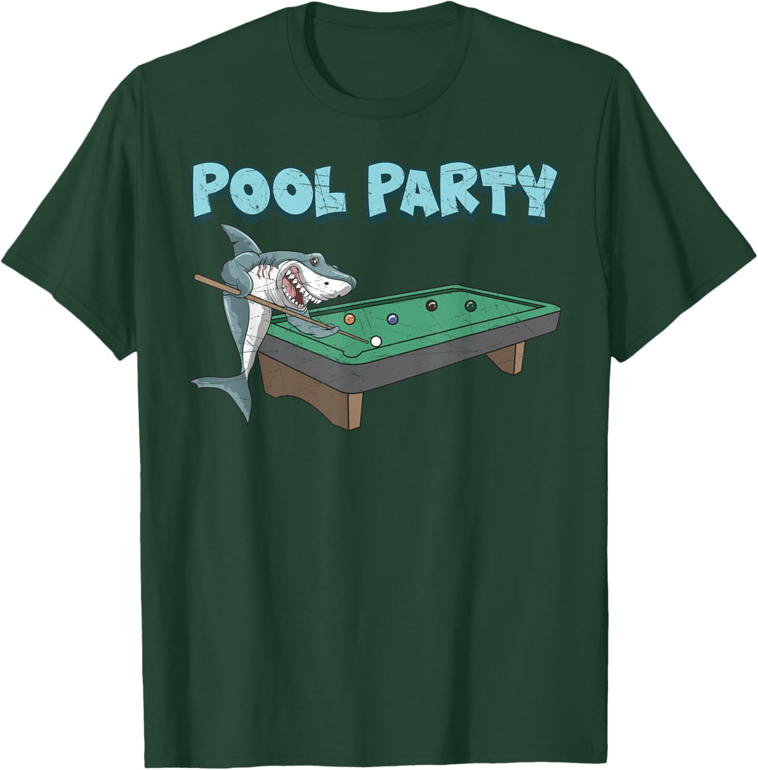 Shark Pool Party Game Billiards Summer Beach Pool Player Men Women Kids T-Shirt - T-Shirt | Forest