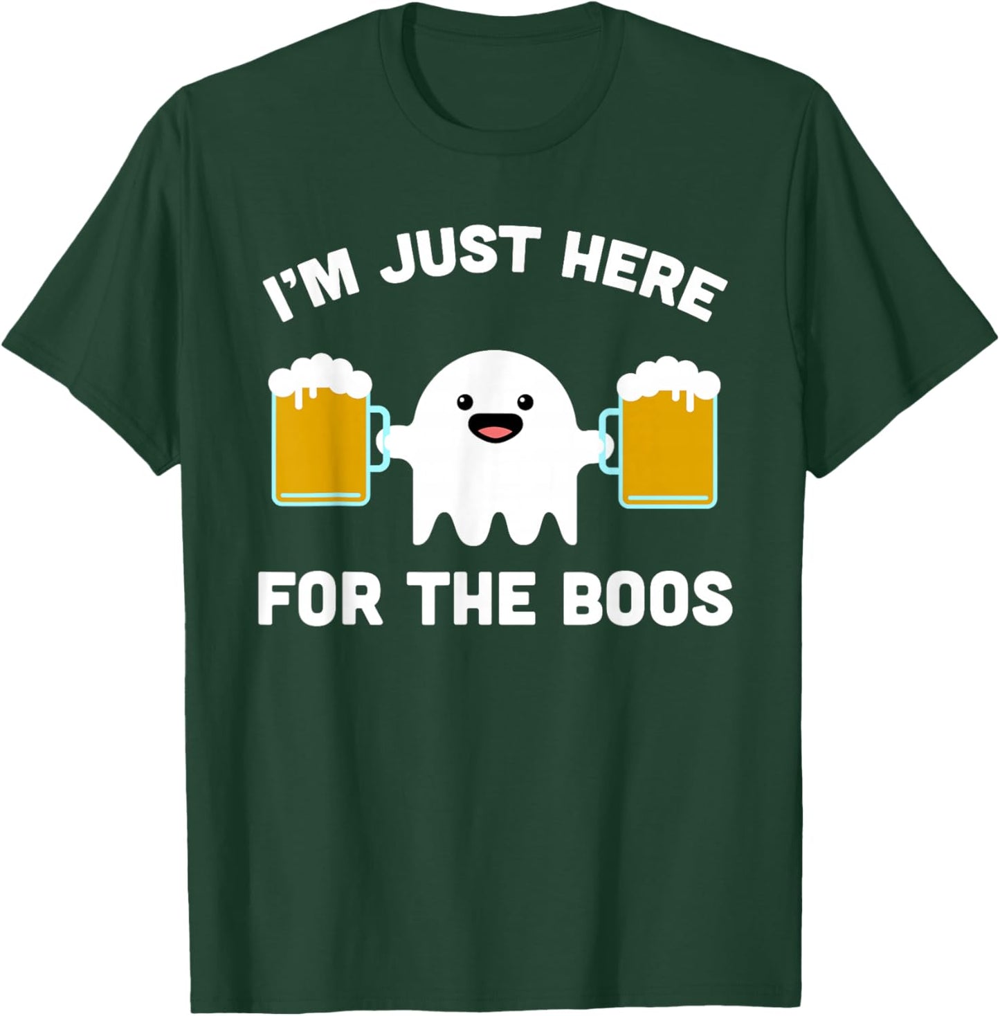 Bartender Halloween Costume Funny Ghost Here For The Boos T-Shirt - T-Shirt | Forest